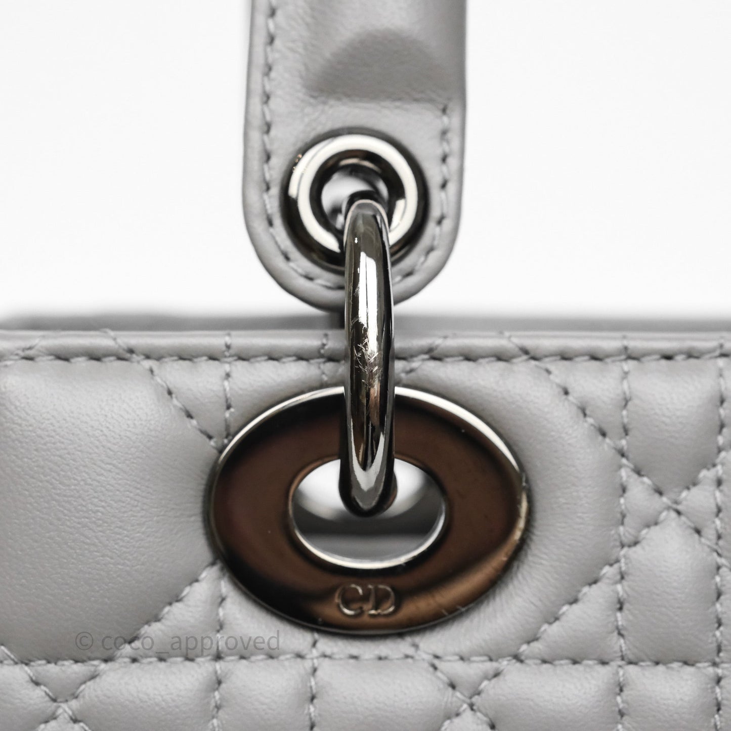 Christian Dior Small Lady Dior My ABCDior Bag Steel Grey Cannage Lambskin