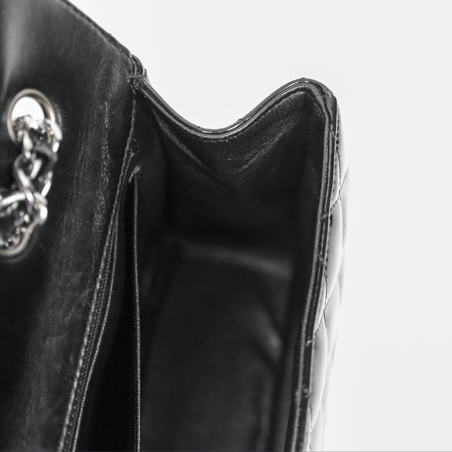 Chanel Jumbo Single Flap Black Patent Silver Hardware⁣⁣