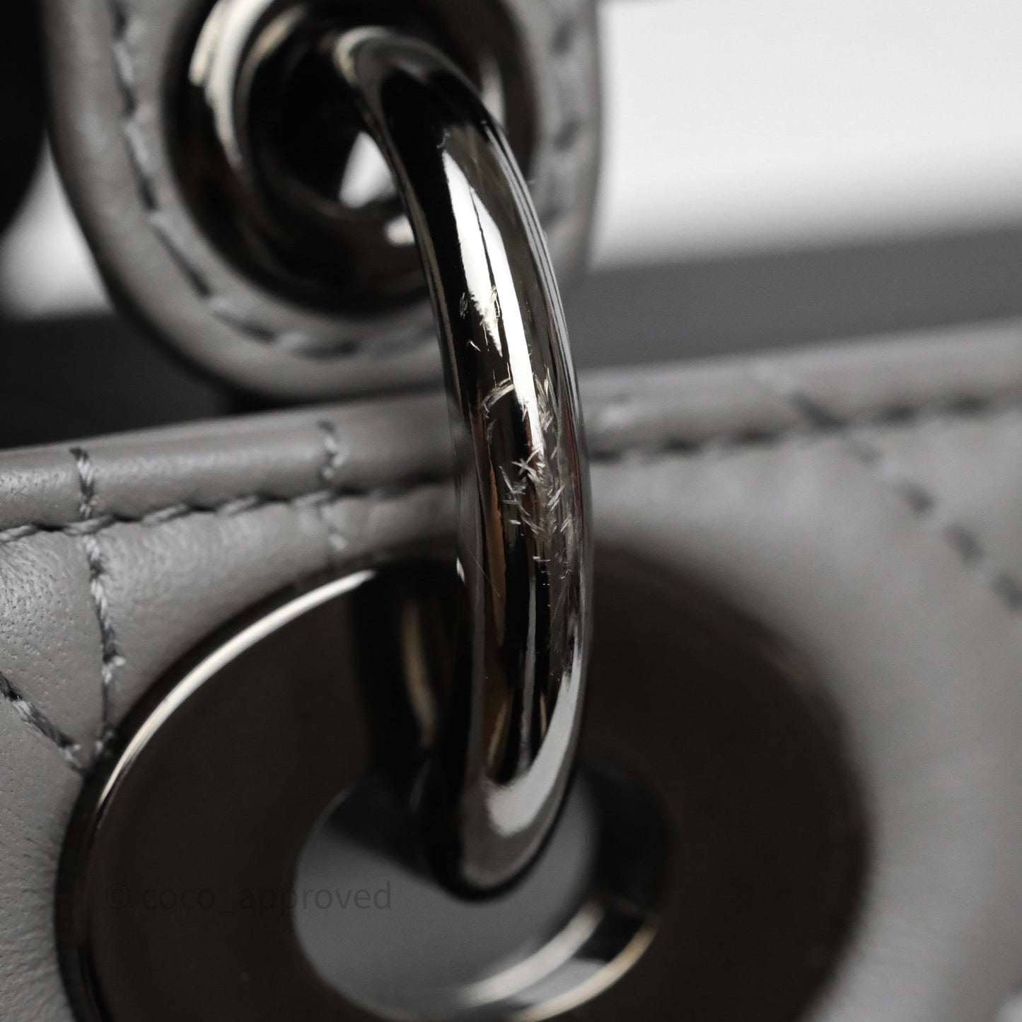 Christian Dior Small Lady Dior My ABCDior Bag Steel Grey Cannage Lambskin