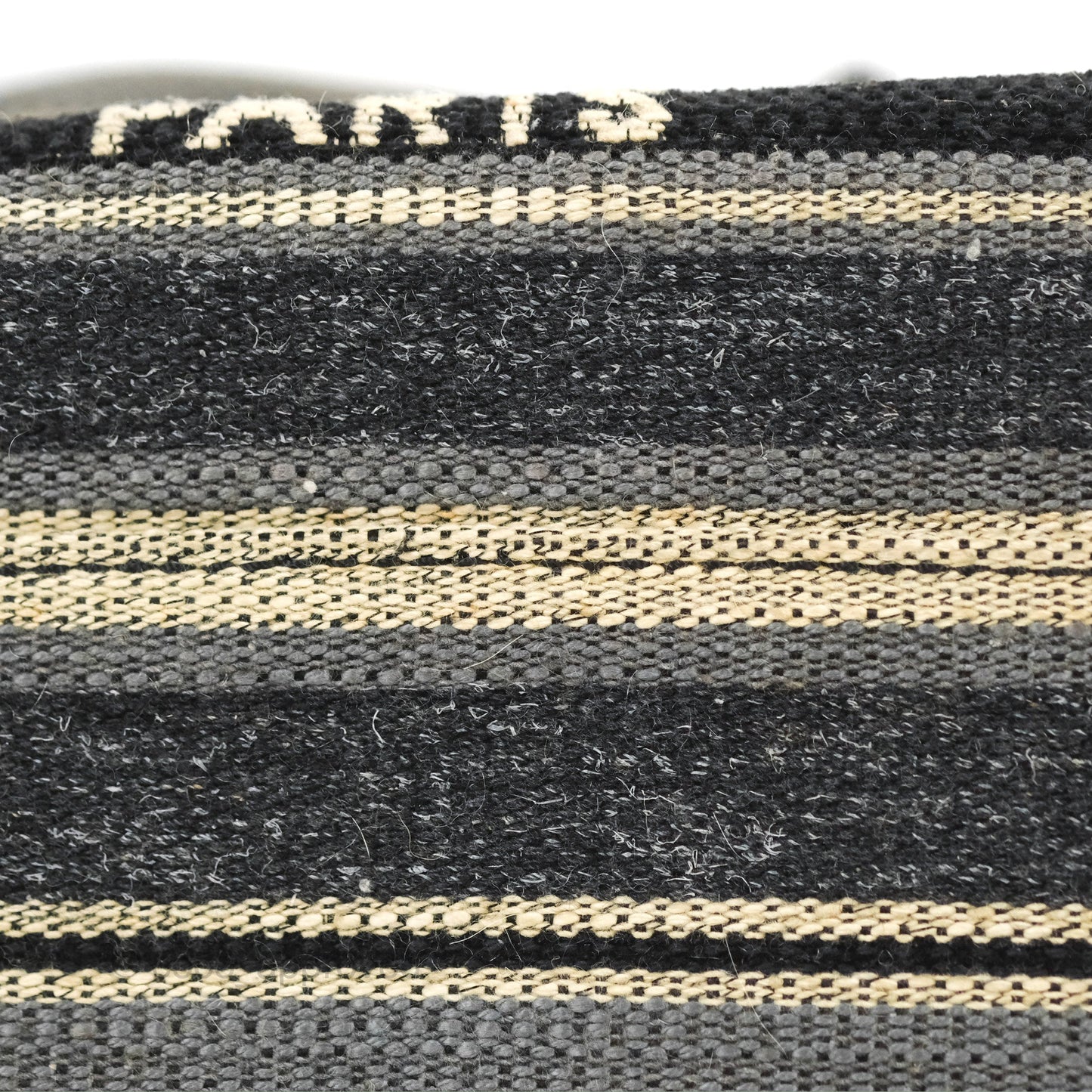 Chanel Medium Deauville Tote Stripe Navy/Grey Canvas Silver Hardware