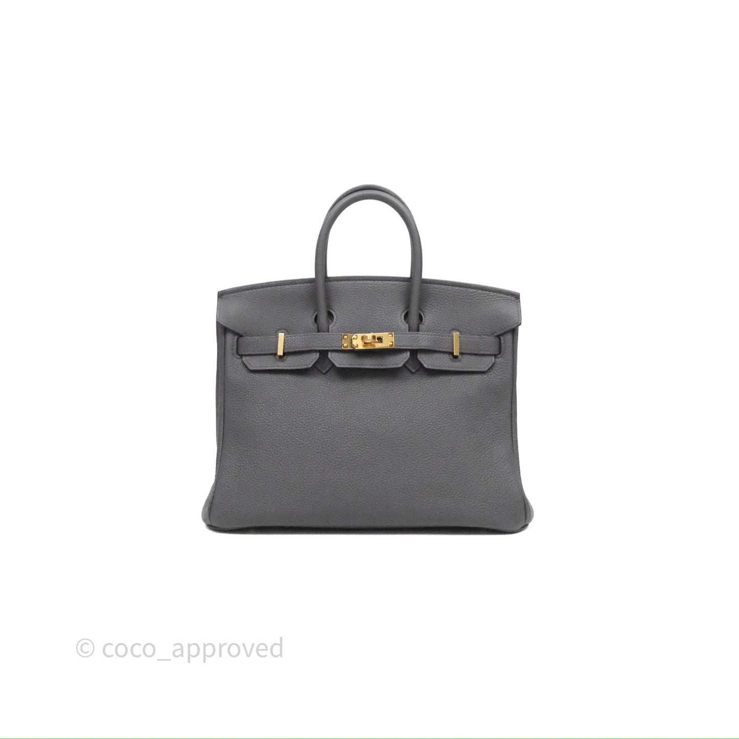 Hermes Birkin 25 Etain 8F Togo Gold Hardware