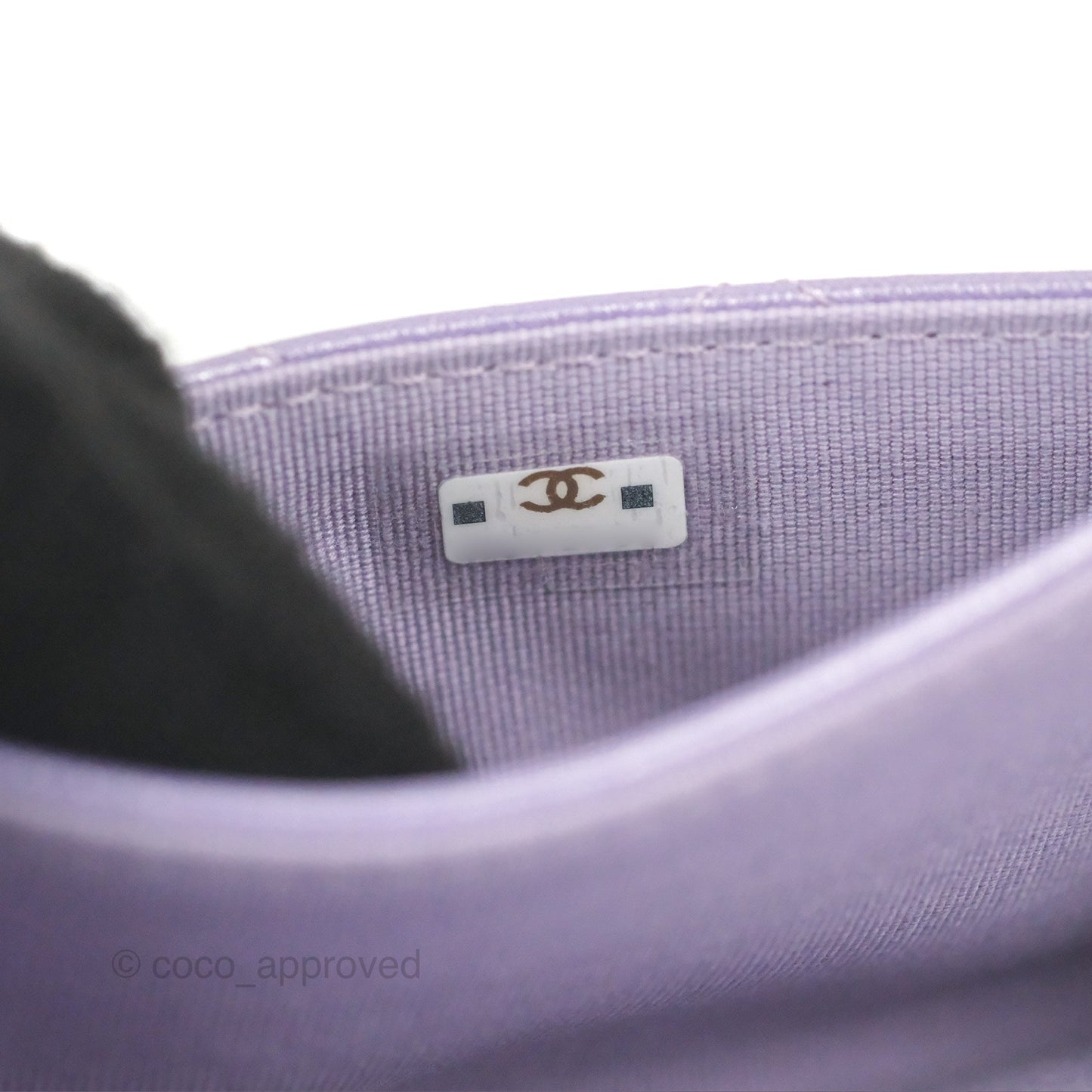 Chanel Classic Flap Card Holder Quilted Iridescent Purple Lambskin Silver Hardware