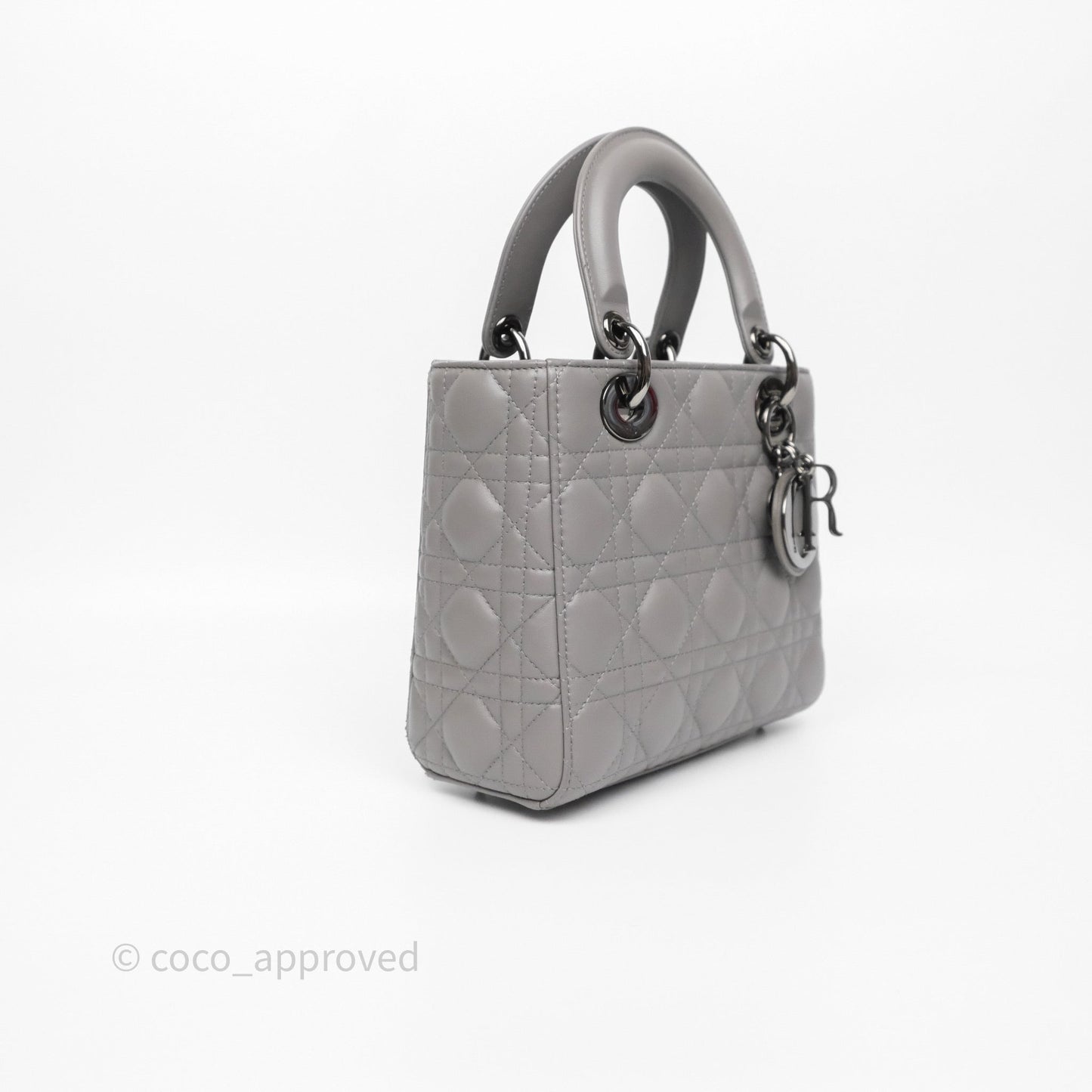 Christian Dior Small Lady Dior My ABCDior Bag Steel Grey Cannage Lambskin
