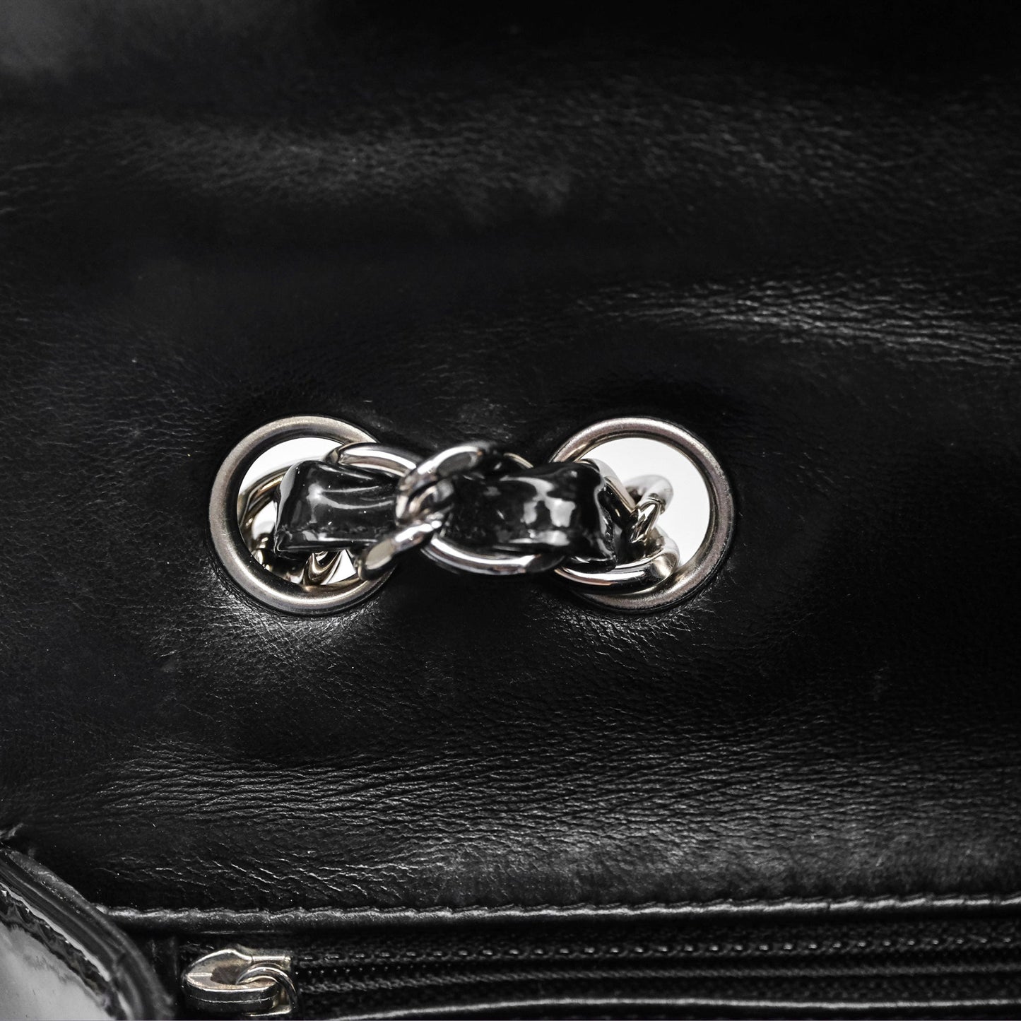 Chanel Jumbo Single Flap Black Patent Silver Hardware⁣⁣