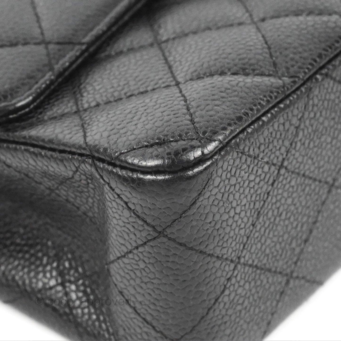 Chanel Classic M/L Medium Flap Quilted Black Caviar Silver Hardware