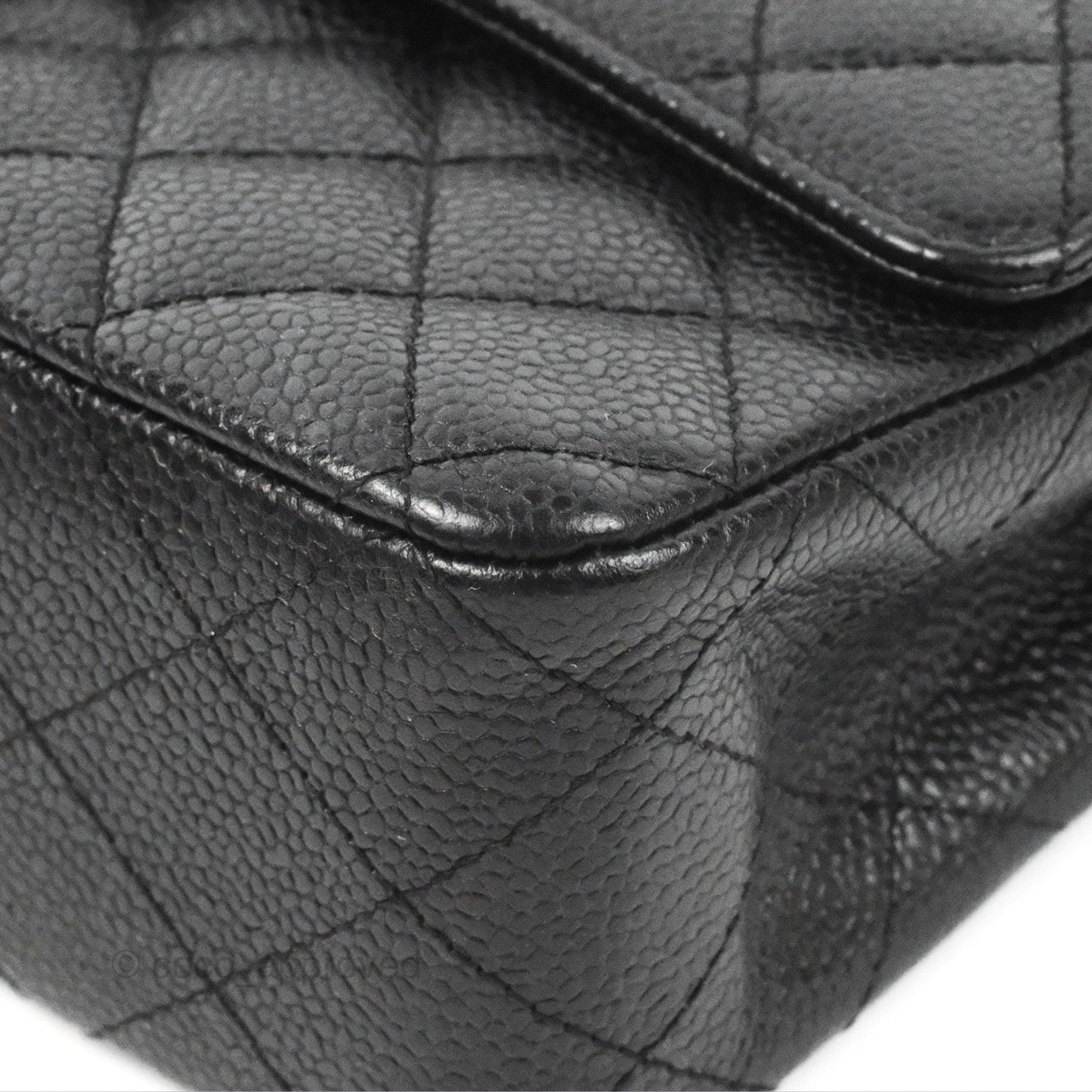 Chanel Classic M/L Medium Flap Quilted Black Caviar Silver Hardware