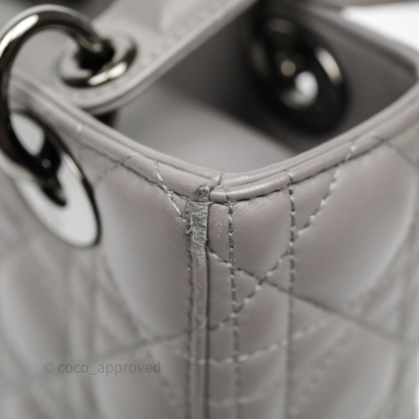 Christian Dior Small Lady Dior My ABCDior Bag Steel Grey Cannage Lambskin