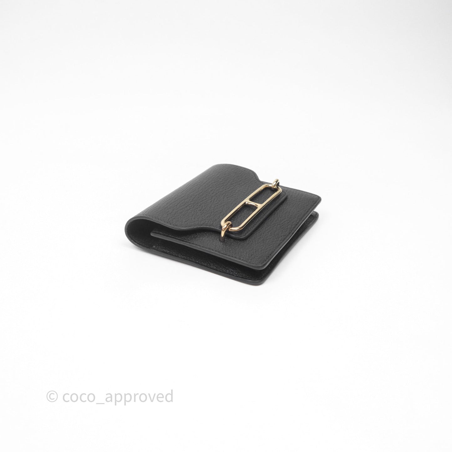 Hermès Roulis Slim Wallet Black Noir 89 Chevre Mysore Gold Hardware