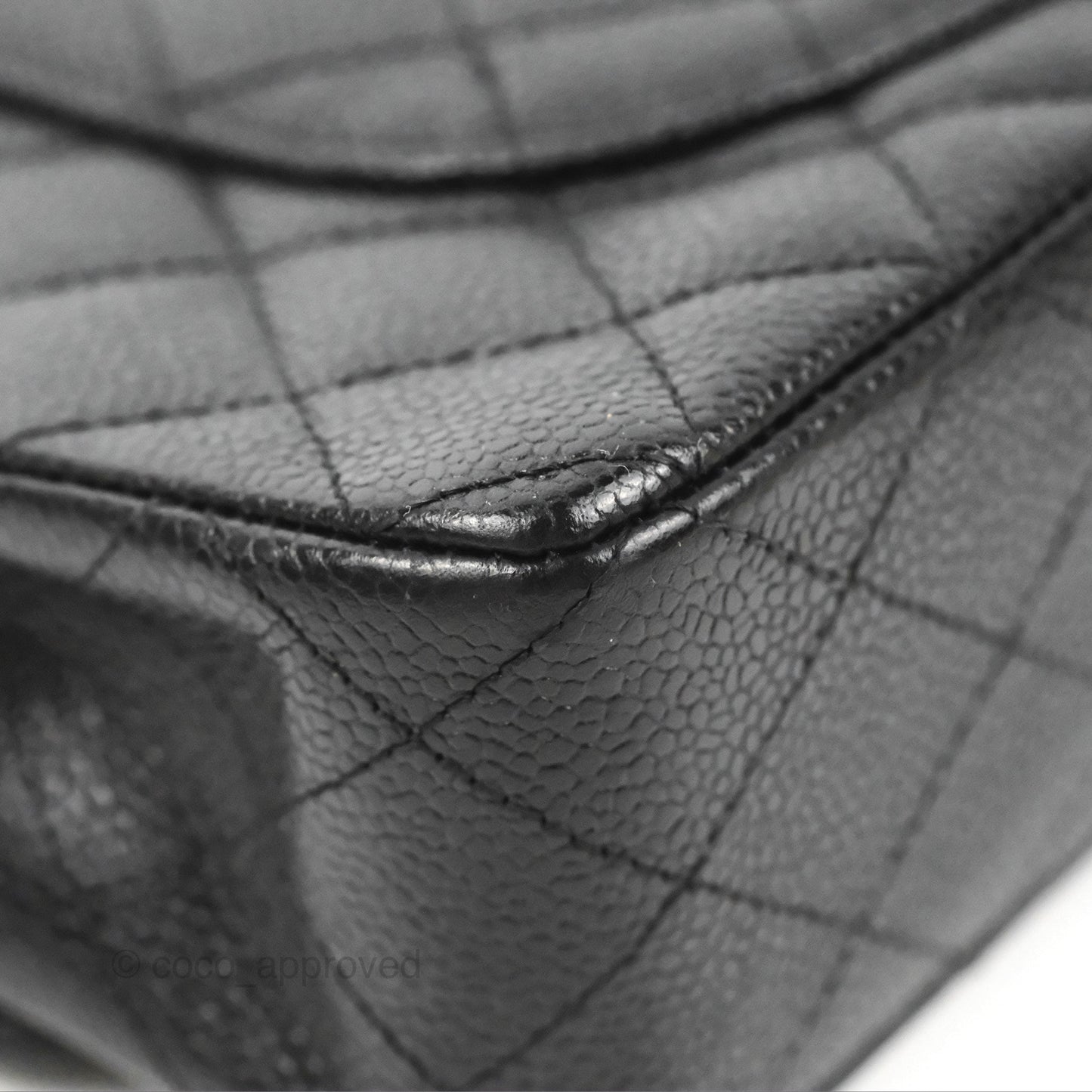 Chanel Classic M/L Medium Flap Quilted Black Caviar Silver Hardware
