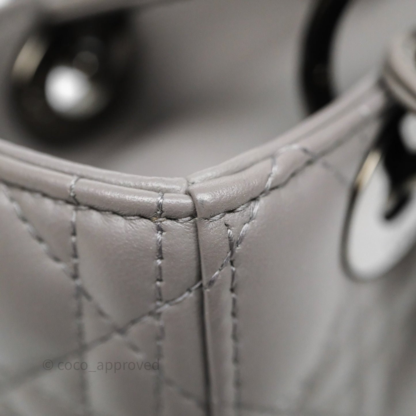 Christian Dior Small Lady Dior My ABCDior Bag Steel Grey Cannage Lambskin