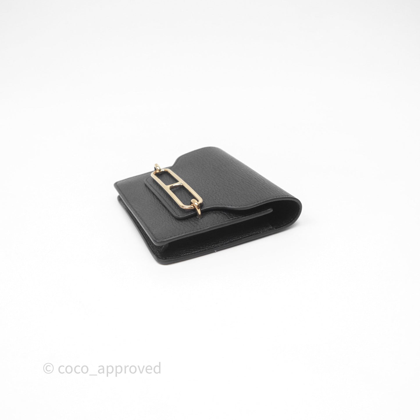 Hermès Roulis Slim Wallet Black Noir 89 Chevre Mysore Gold Hardware