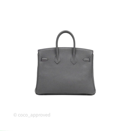 Hermes Birkin 25 Etain 8F Togo Gold Hardware