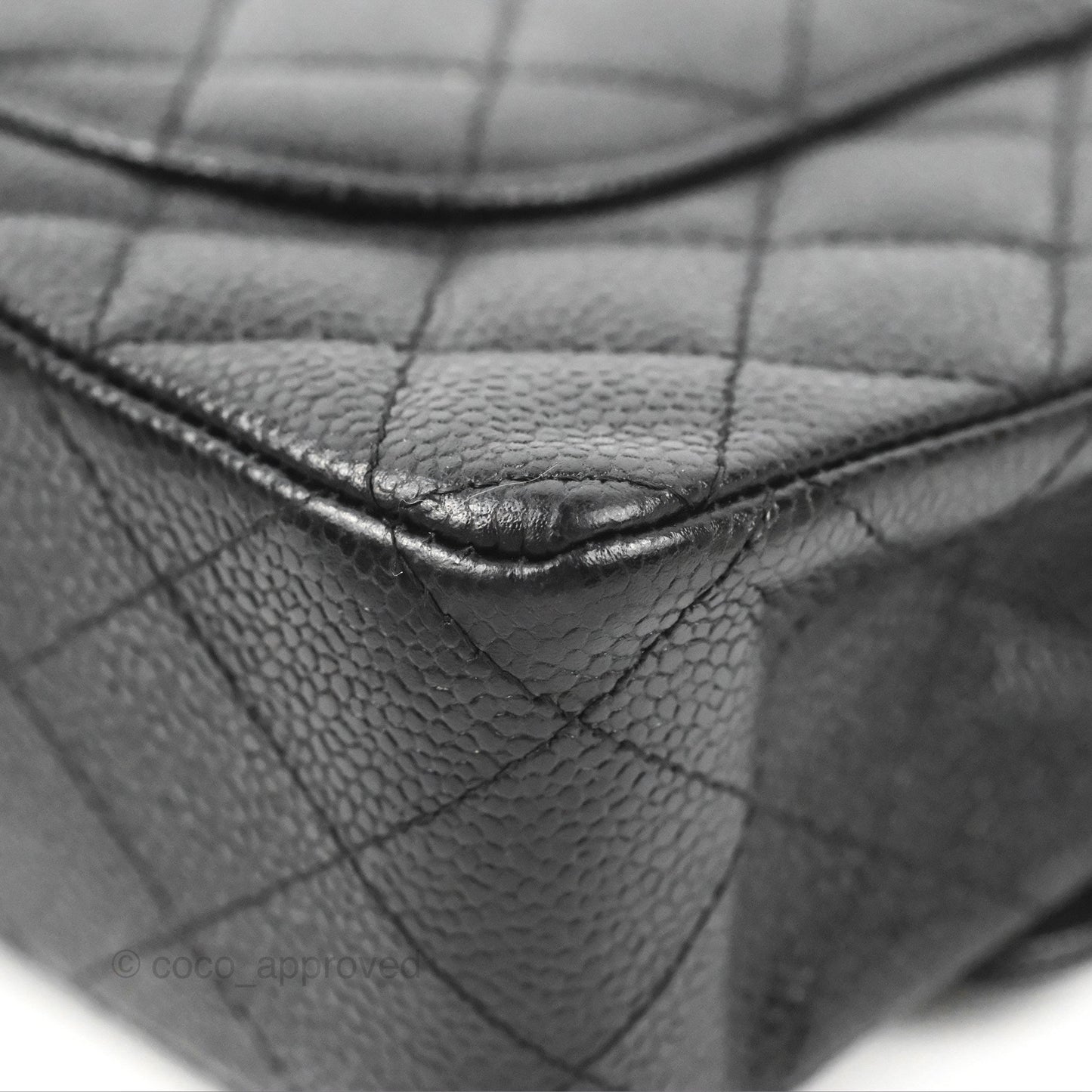 Chanel Classic M/L Medium Flap Quilted Black Caviar Silver Hardware