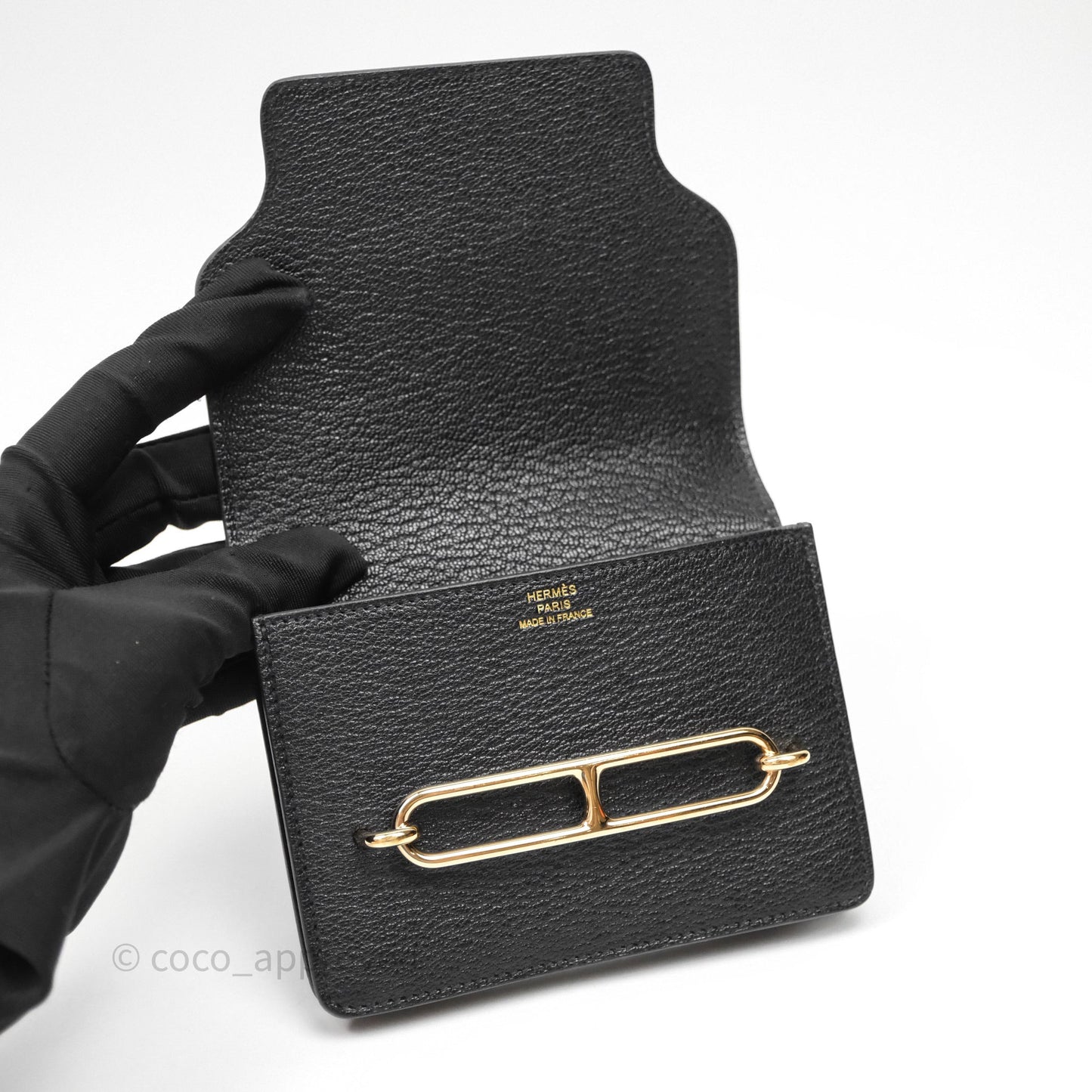 Hermès Roulis Slim Wallet Black Noir 89 Chevre Mysore Gold Hardware
