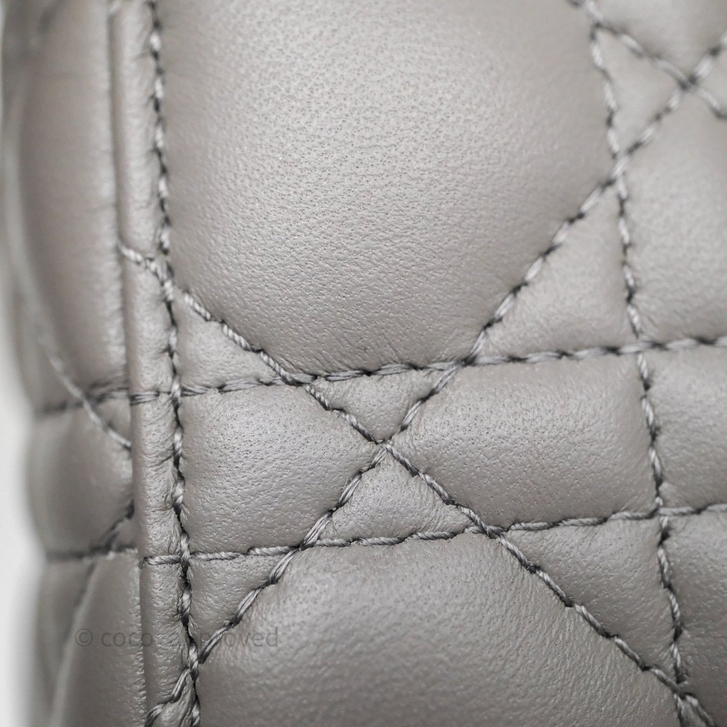 Christian Dior Small Lady Dior My ABCDior Bag Steel Grey Cannage Lambskin
