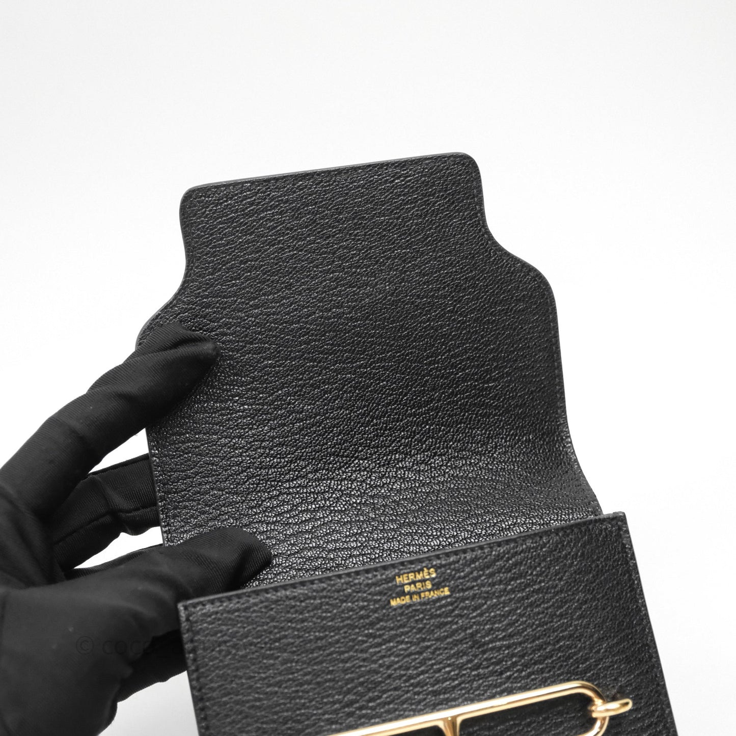 Hermès Roulis Slim Wallet Black Noir 89 Chevre Mysore Gold Hardware