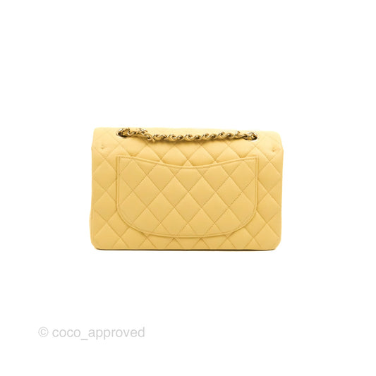 Chanel Small Classic Quilted Flap Yellow Caviar Gold Hardware