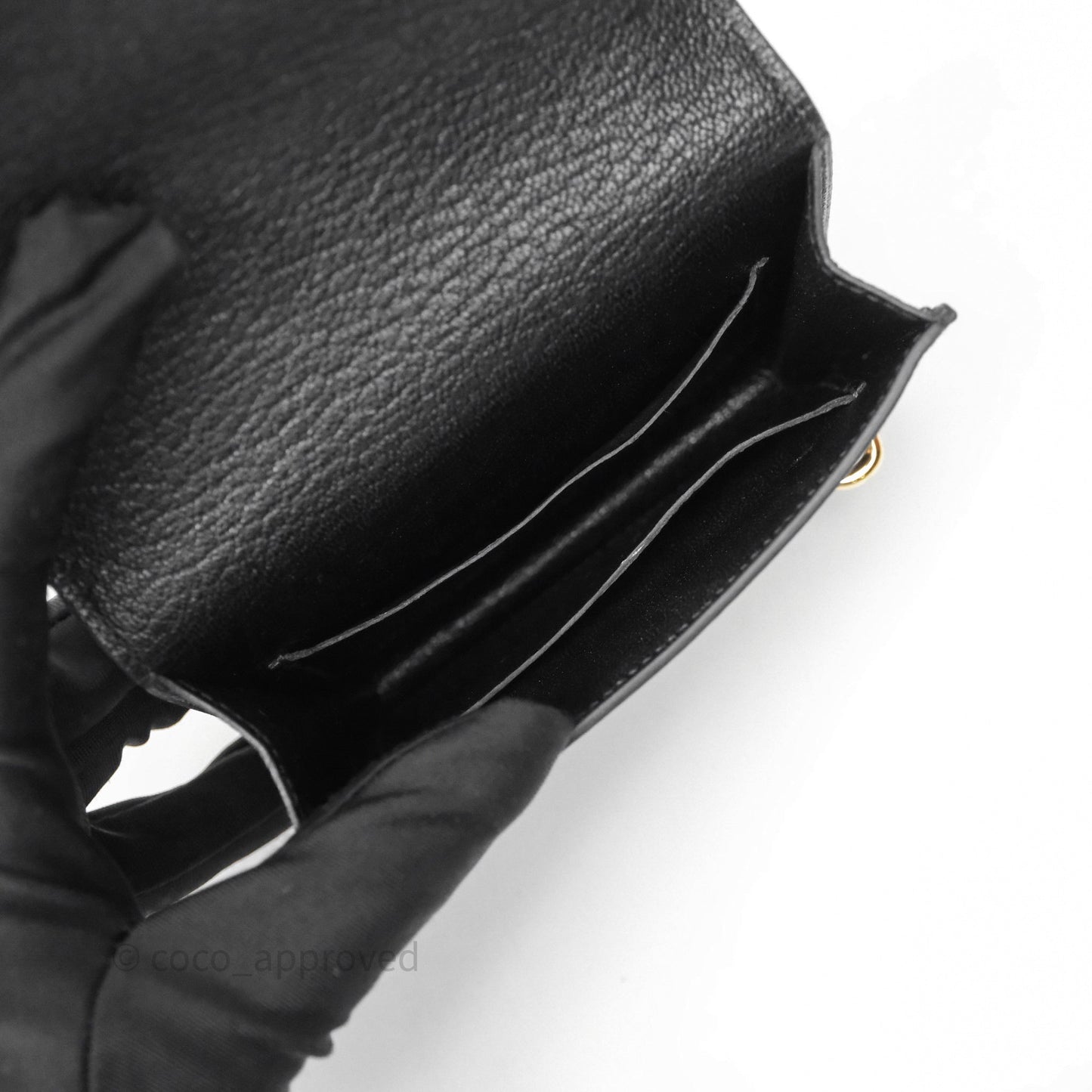 Hermès Roulis Slim Wallet Black Noir 89 Chevre Mysore Gold Hardware