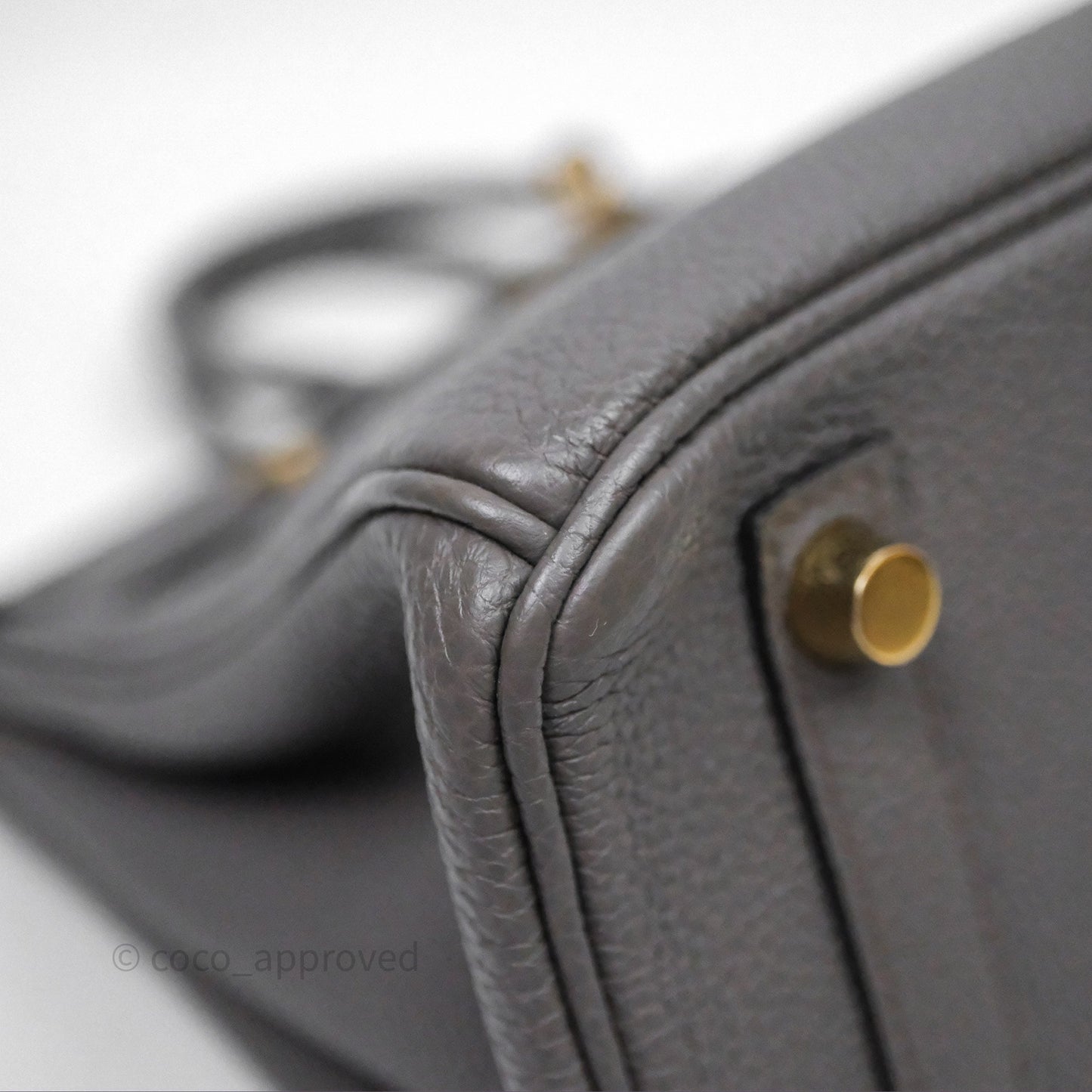 Hermes Birkin 25 Etain 8F Togo Gold Hardware