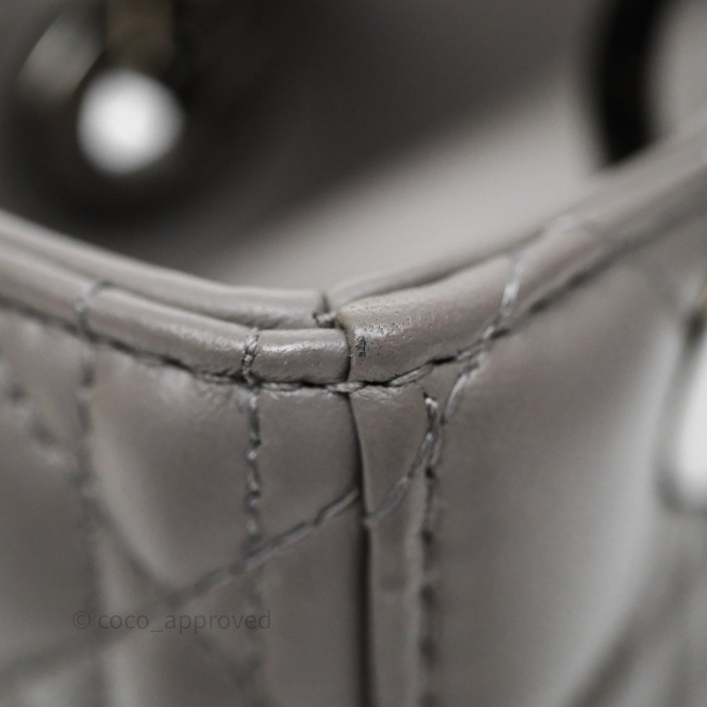 Christian Dior Small Lady Dior My ABCDior Bag Steel Grey Cannage Lambskin