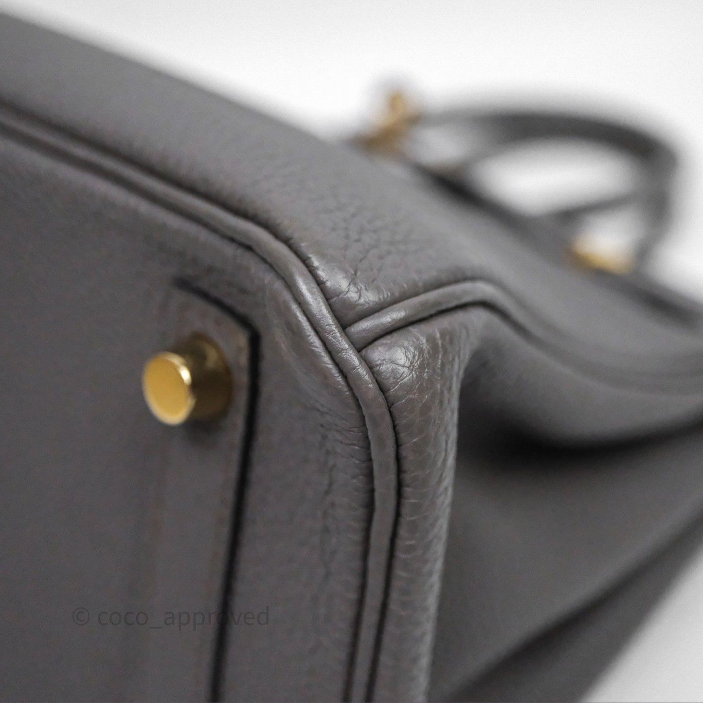 Hermes Birkin 25 Etain 8F Togo Gold Hardware