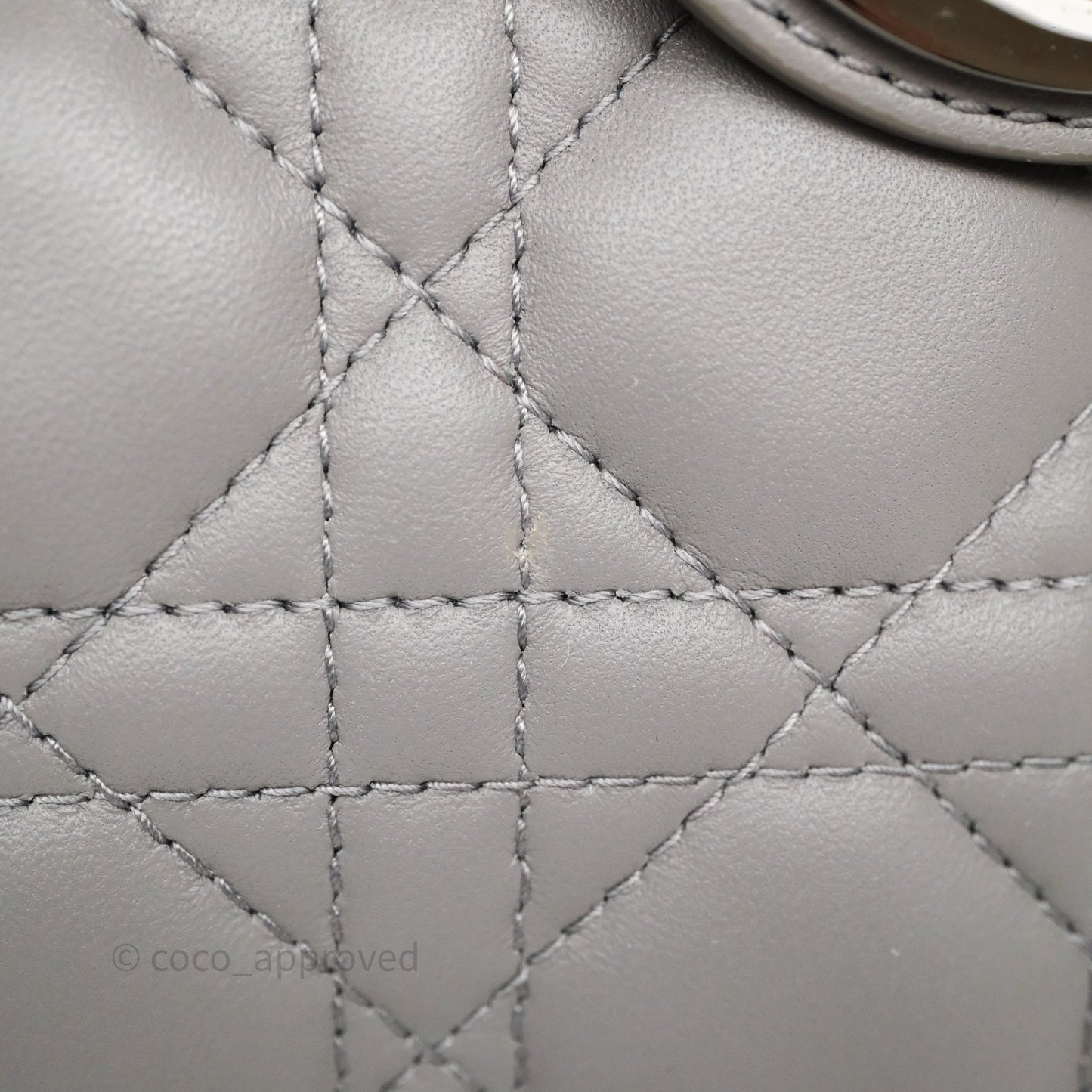 Christian Dior Small Lady Dior My ABCDior Bag Steel Grey Cannage Lambskin
