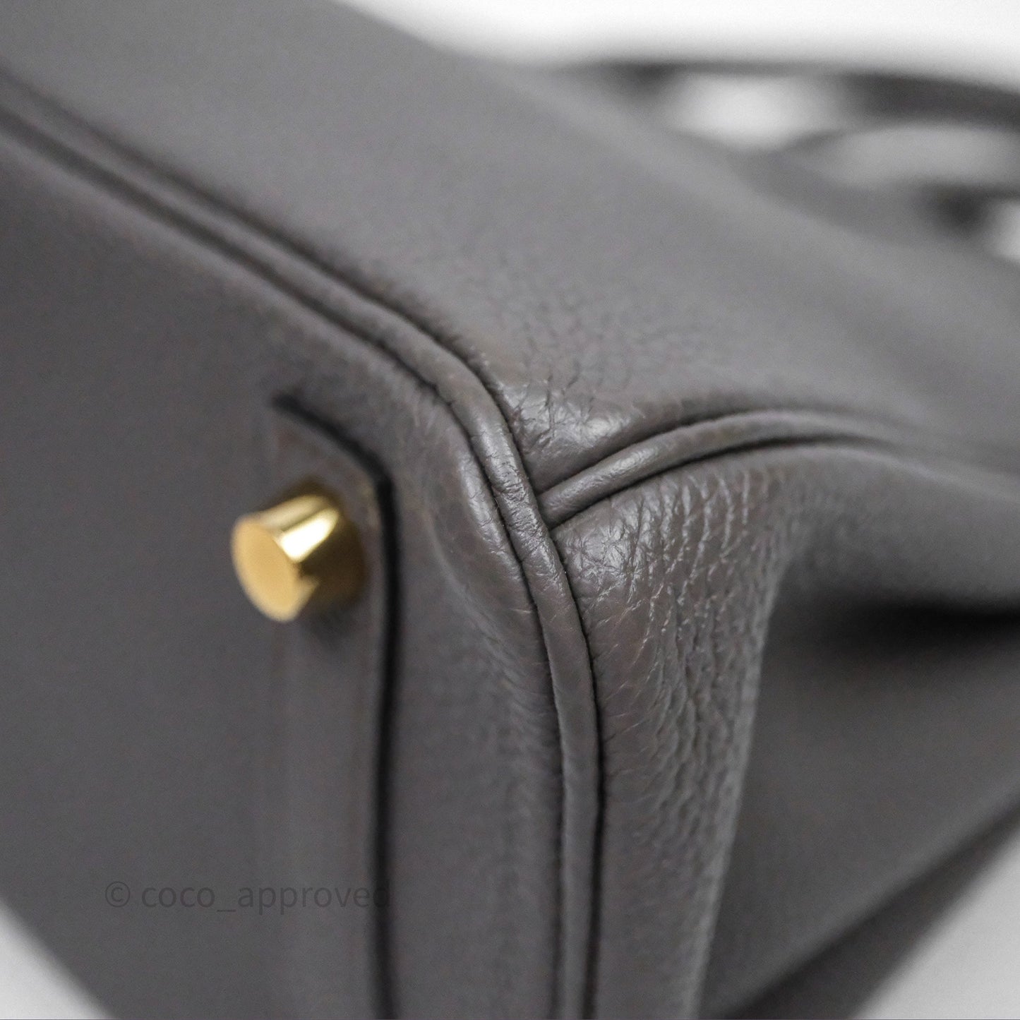 Hermes Birkin 25 Etain 8F Togo Gold Hardware