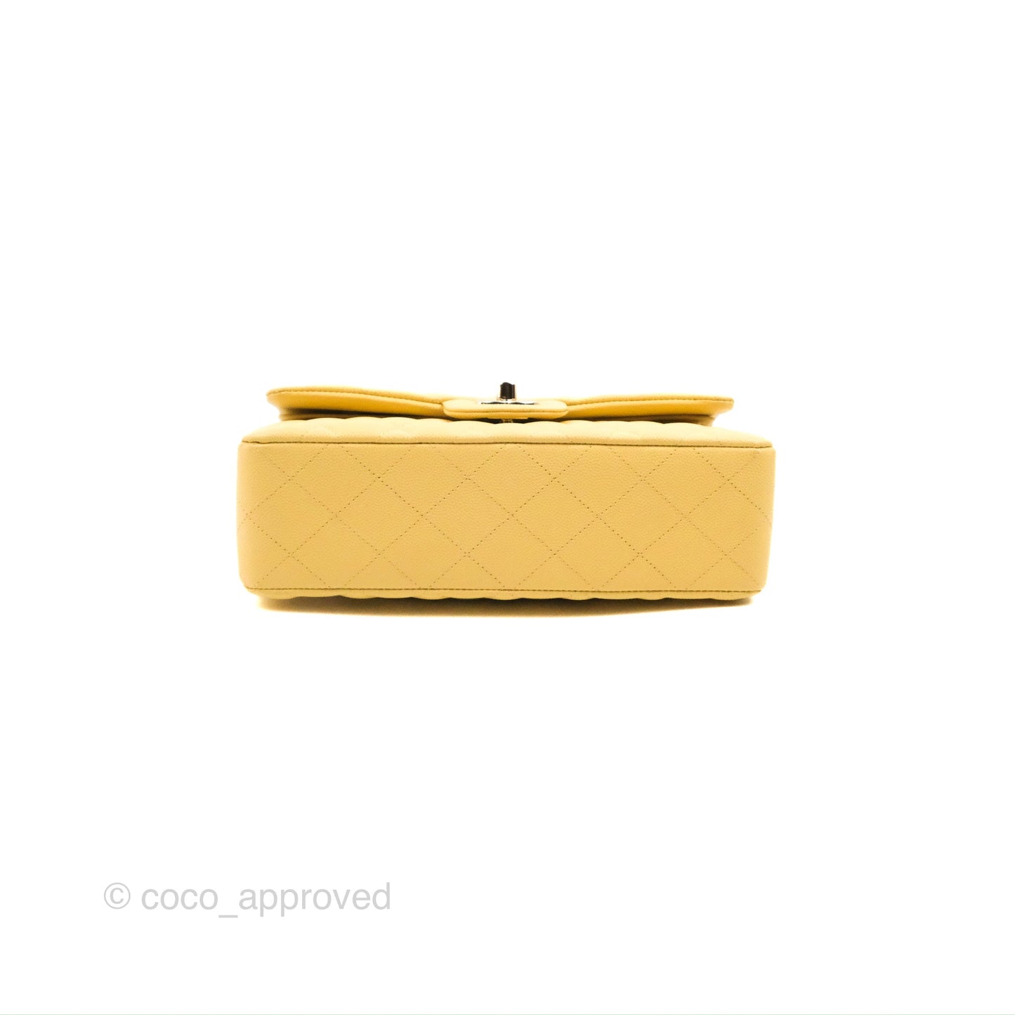 Chanel Small Classic Quilted Flap Yellow Caviar Gold Hardware