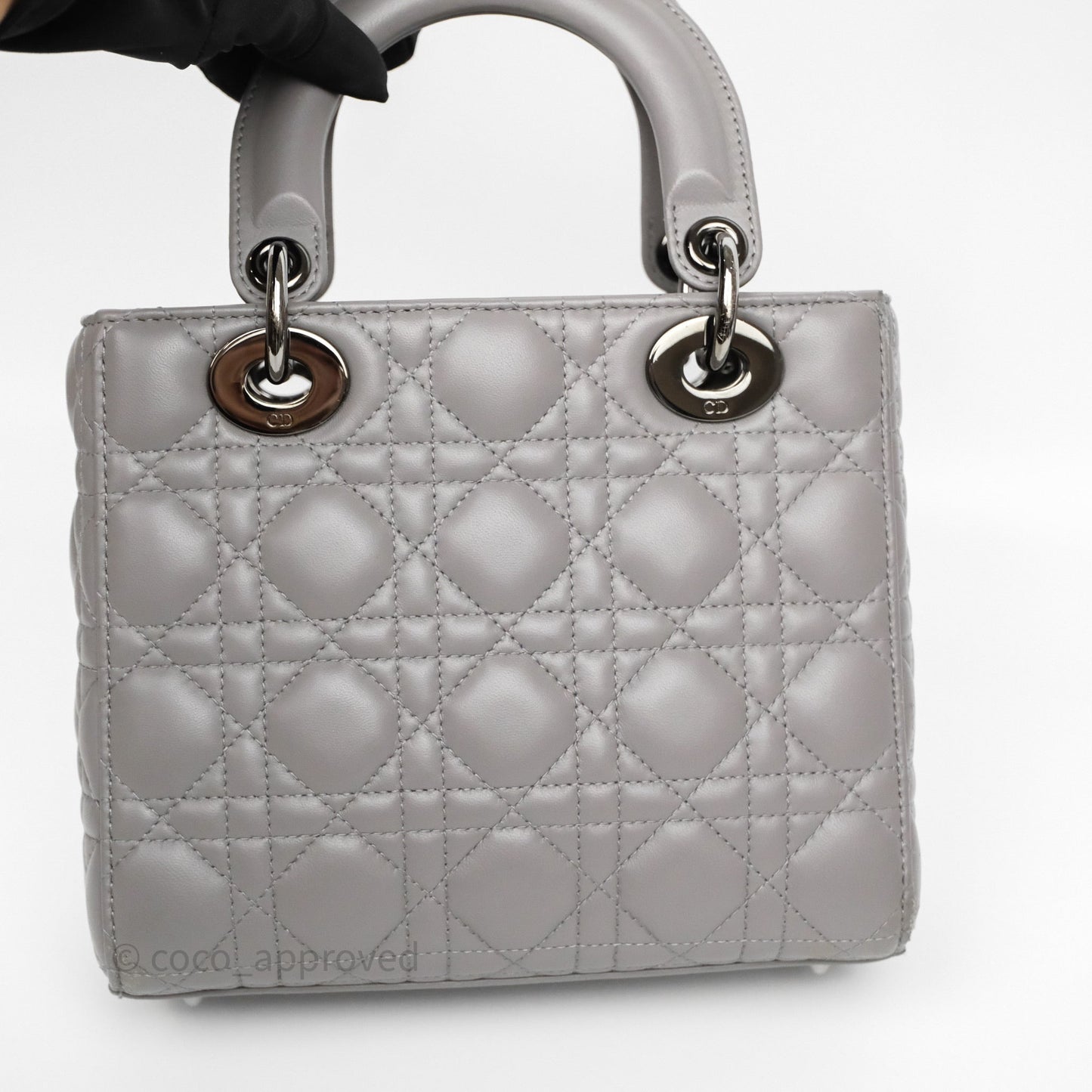 Christian Dior Small Lady Dior My ABCDior Bag Steel Grey Cannage Lambskin