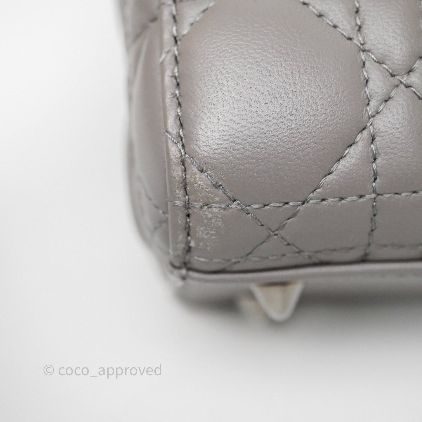 Christian Dior Small Lady Dior My ABCDior Bag Steel Grey Cannage Lambskin