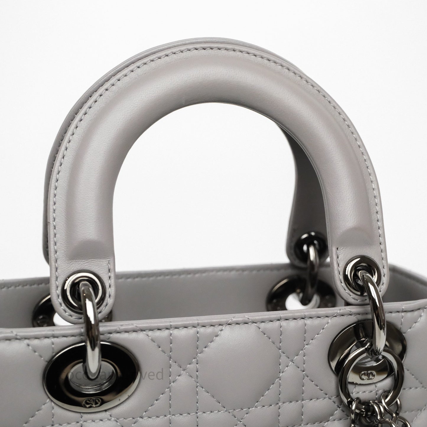 Christian Dior Small Lady Dior My ABCDior Bag Steel Grey Cannage Lambskin