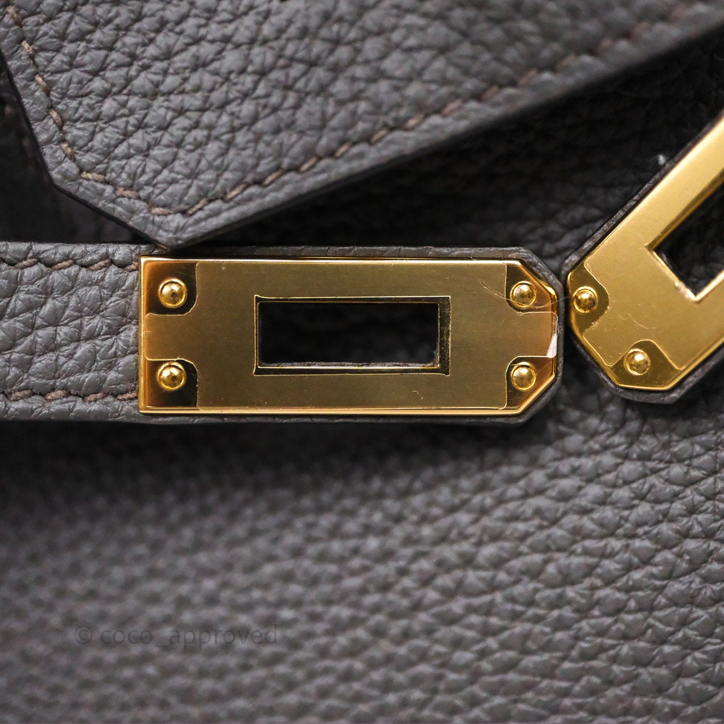 Hermes Birkin 25 Etain 8F Togo Gold Hardware