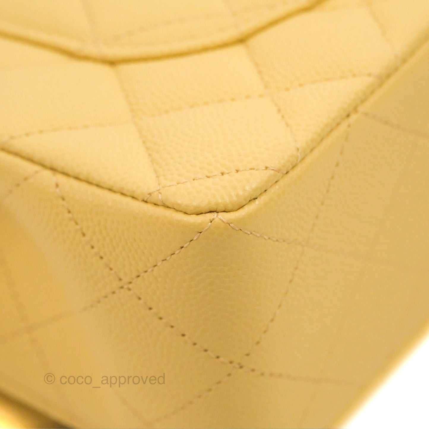 Chanel Small Classic Quilted Flap Yellow Caviar Gold Hardware