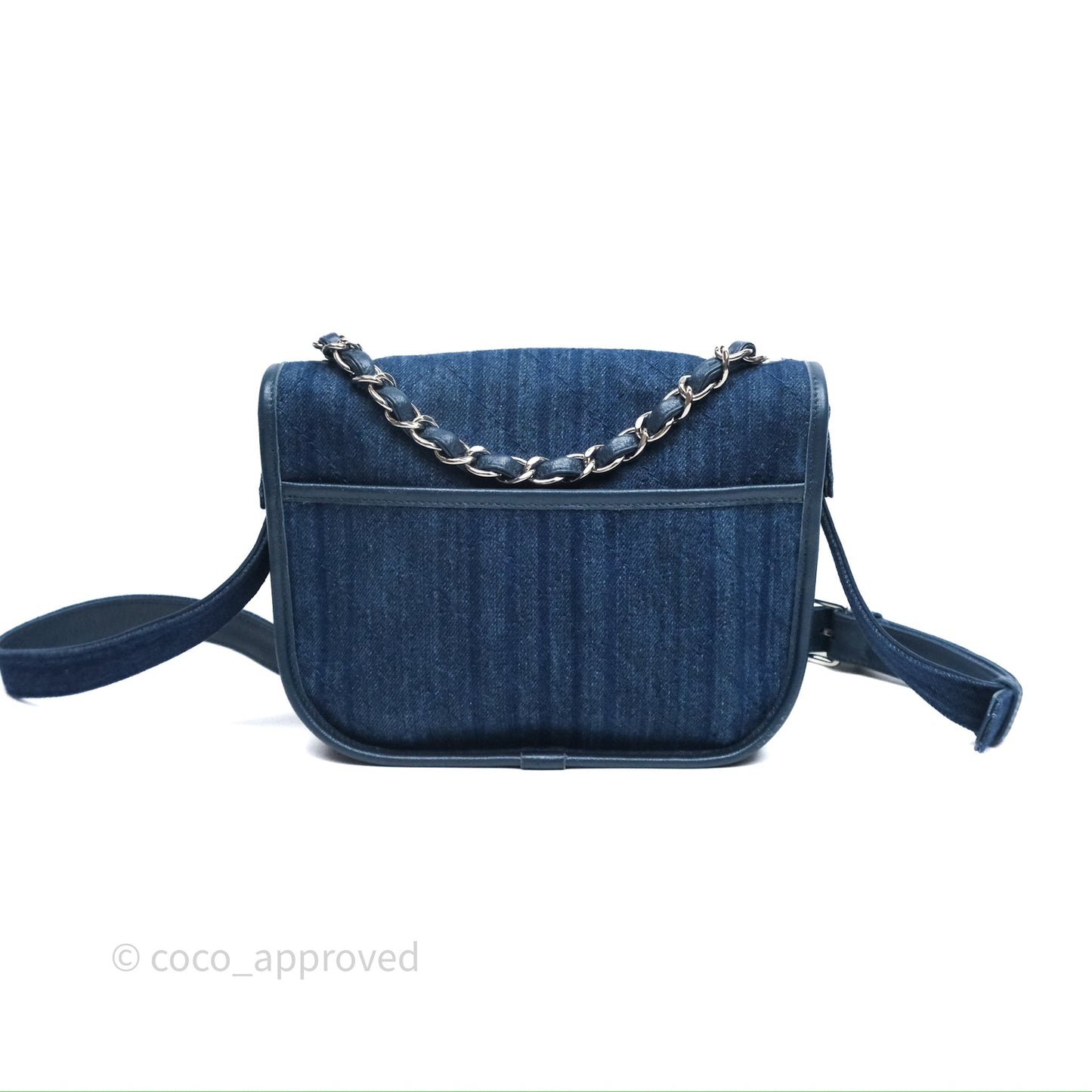 Chanel Denim Flap Bag Sliver Hardware