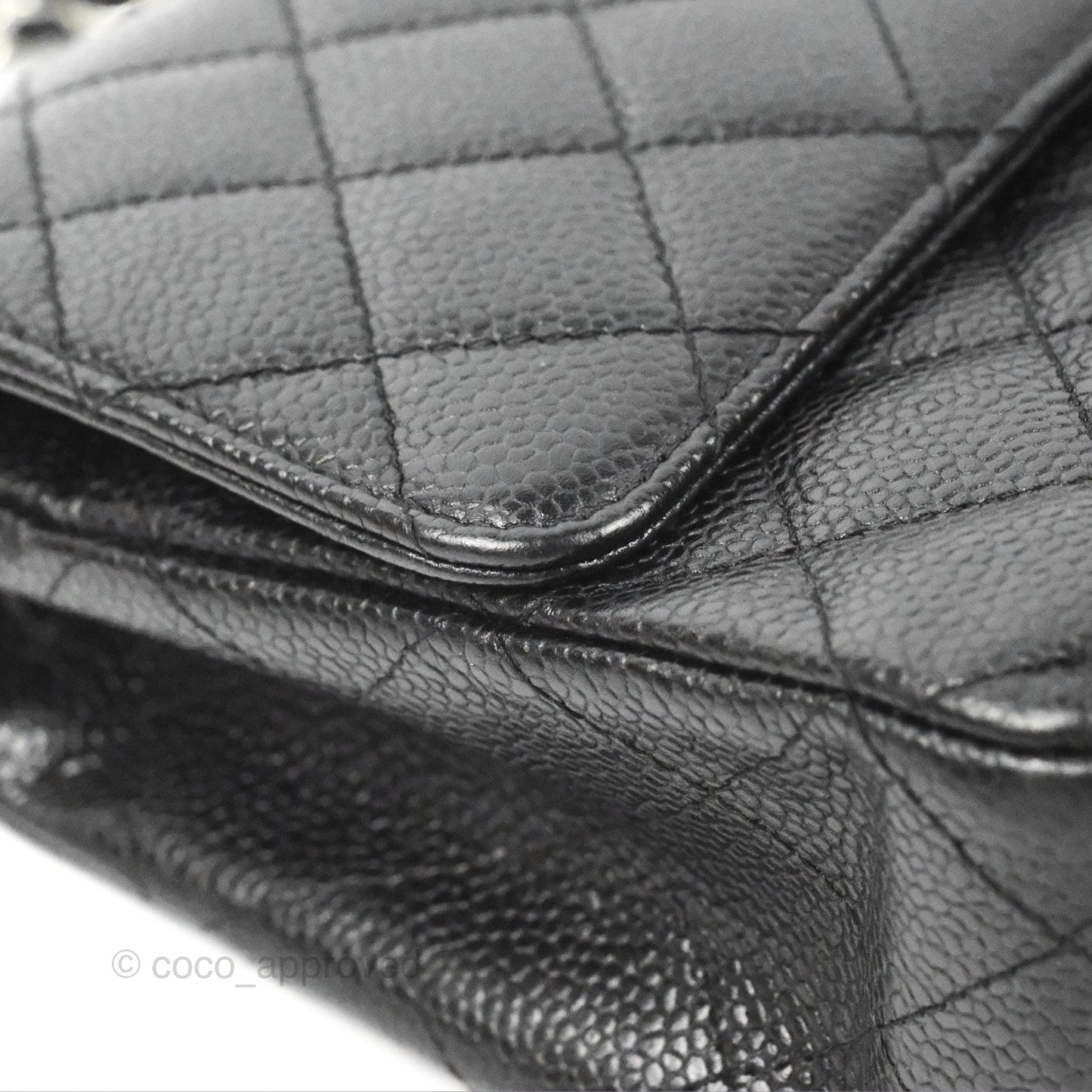 Chanel Classic M/L Medium Flap Quilted Black Caviar Silver Hardware