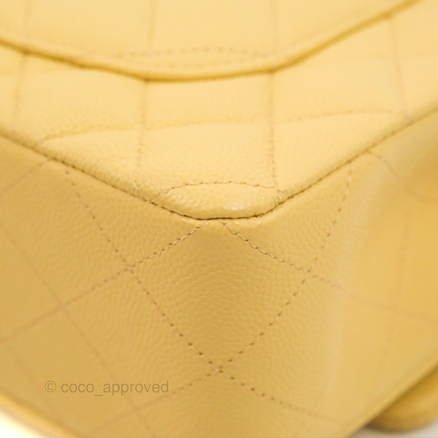 Chanel Small Classic Quilted Flap Yellow Caviar Gold Hardware