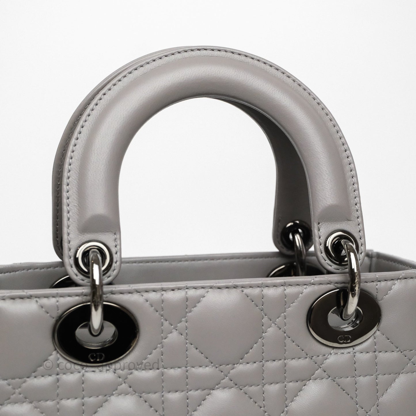 Christian Dior Small Lady Dior My ABCDior Bag Steel Grey Cannage Lambskin
