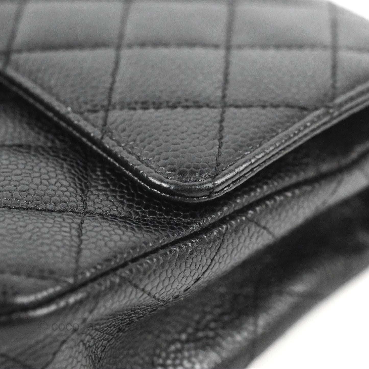 Chanel Classic M/L Medium Flap Quilted Black Caviar Silver Hardware