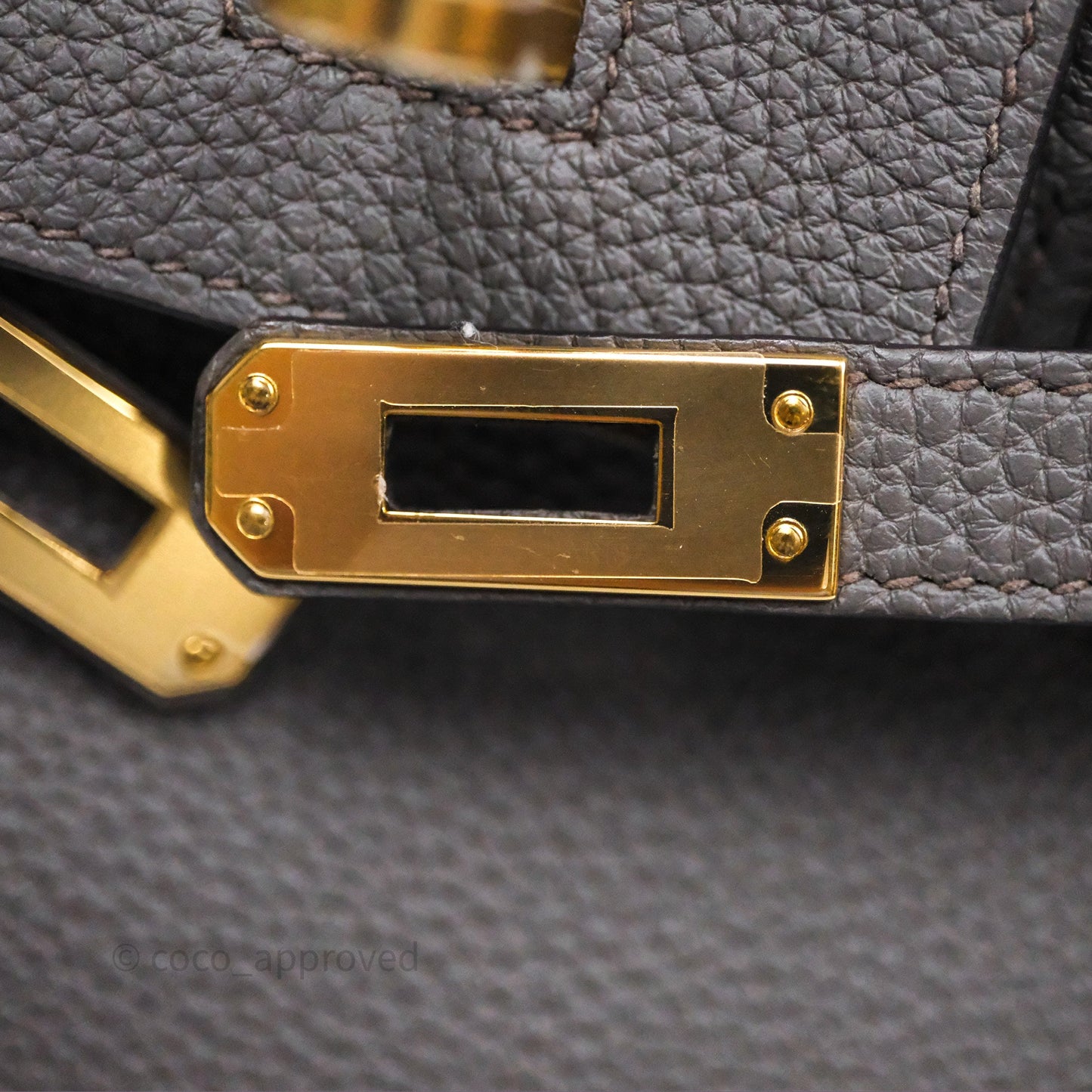 Hermes Birkin 25 Etain 8F Togo Gold Hardware