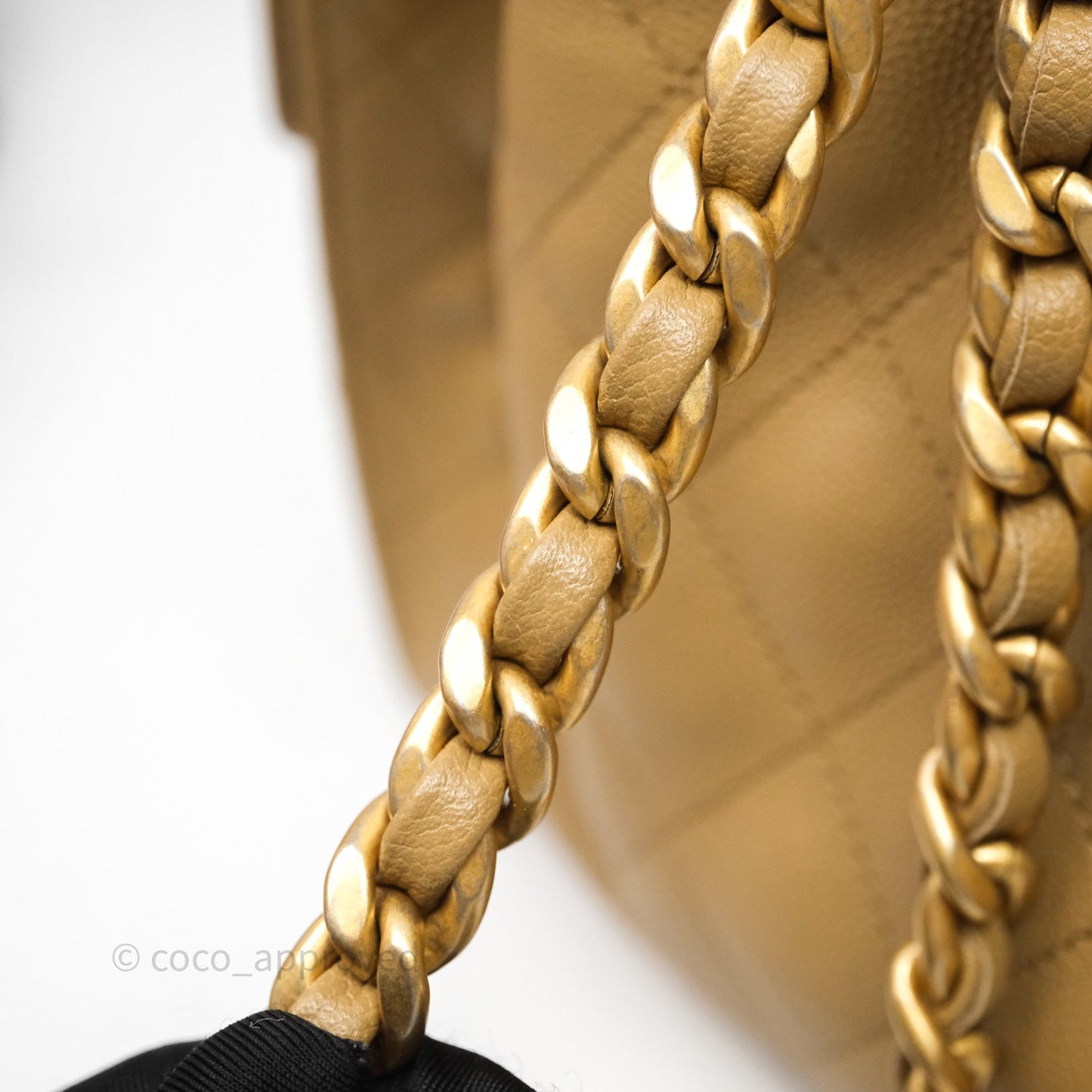 Chanel 25 Small Beige Caviar Aged Gold Hardware