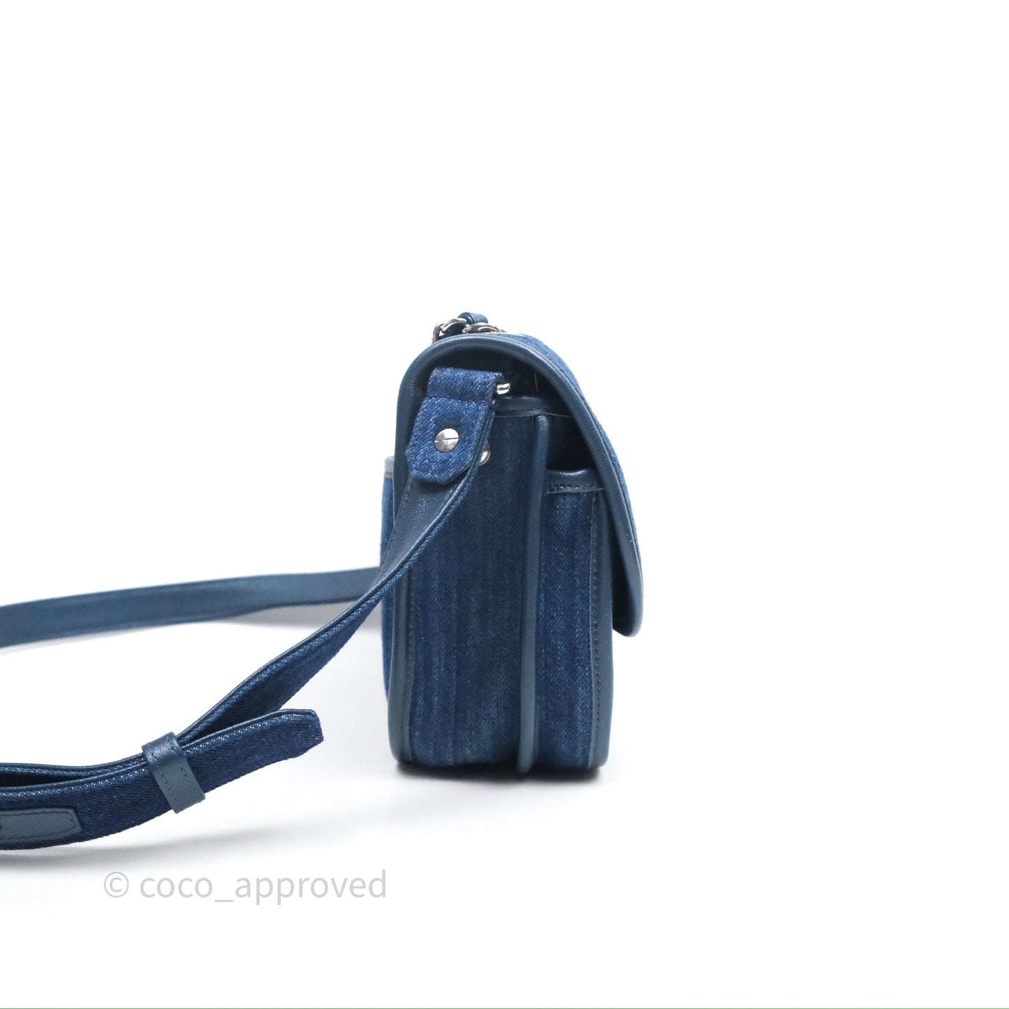 Chanel Denim Flap Bag Sliver Hardware