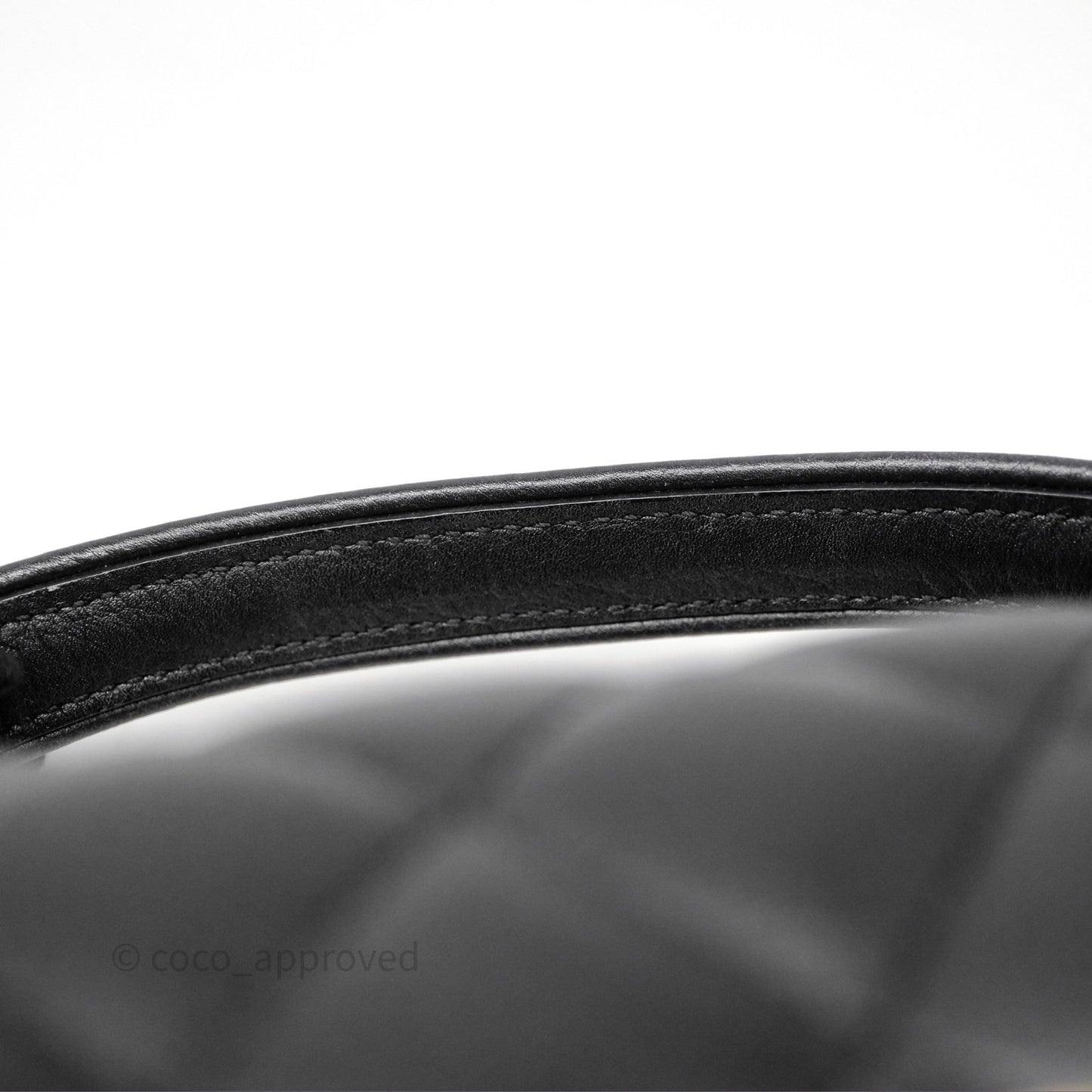 Chanel Mini Flap Top Handle Black Calfskin Aged Gold Hardware