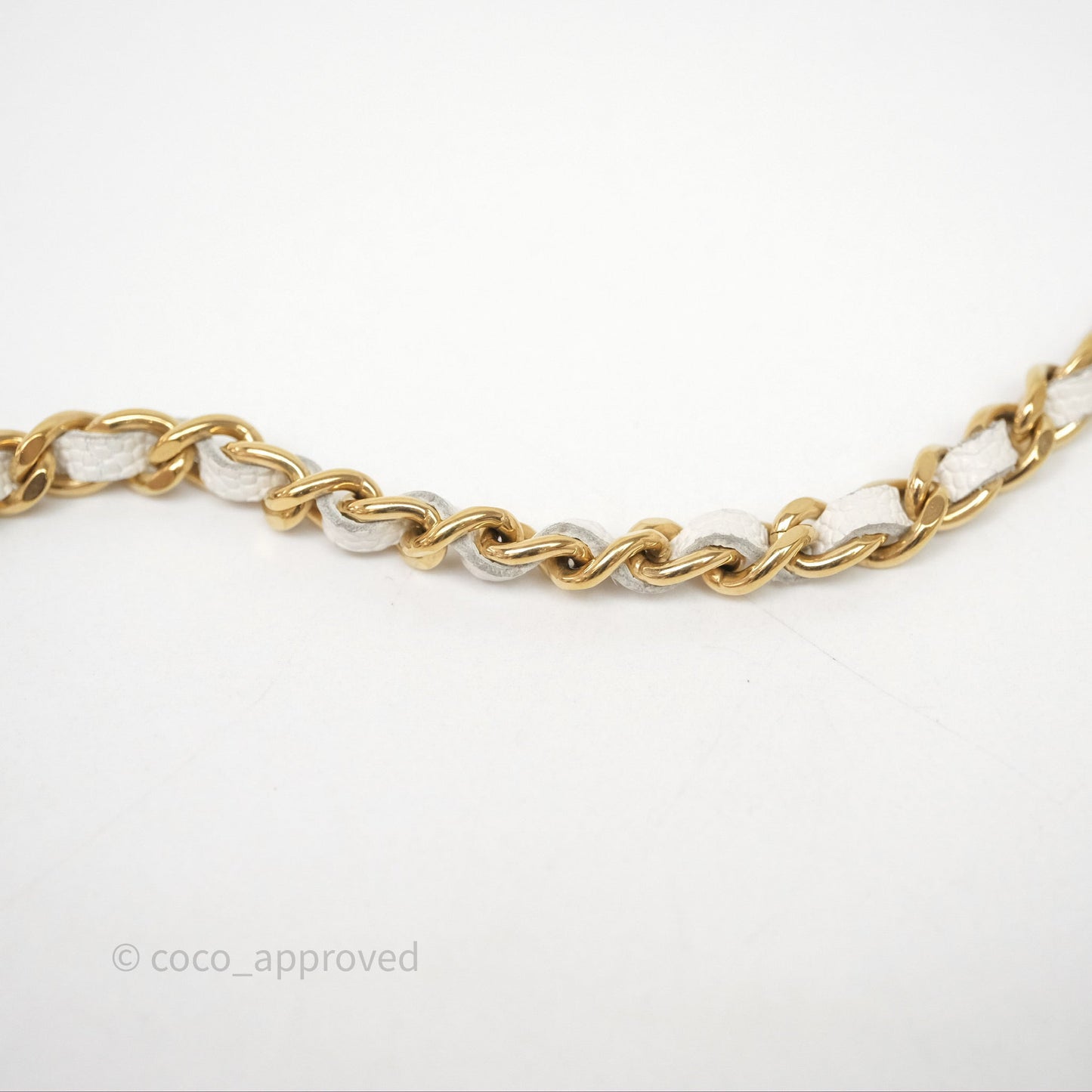 Chanel Quilted Classic Poker Wallet on Chain WOC White Caviar Gold Hardware