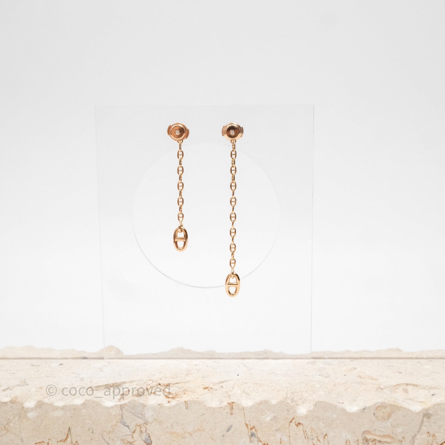 Hermès Farandole Drop Earrings 18K Rose Gold Diamond TPM