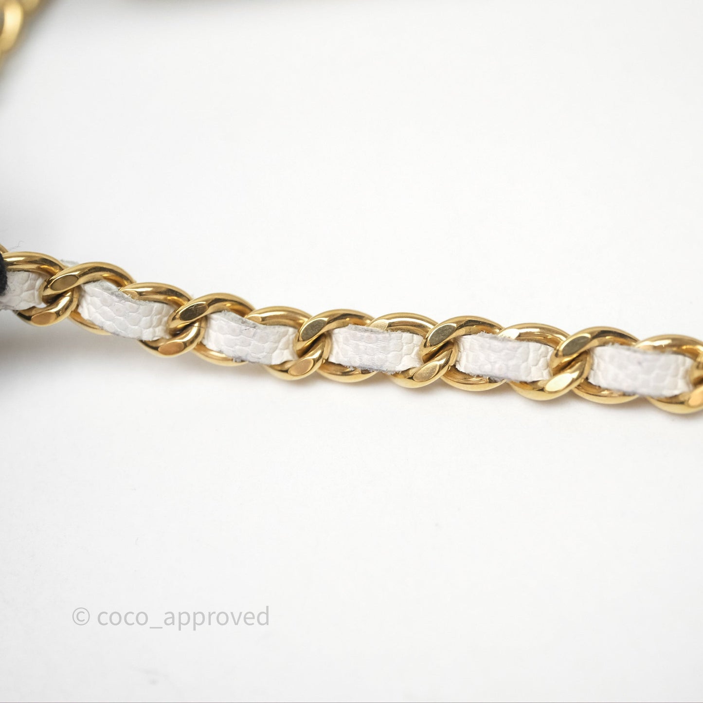 Chanel Quilted Classic Poker Wallet on Chain WOC White Caviar Gold Hardware