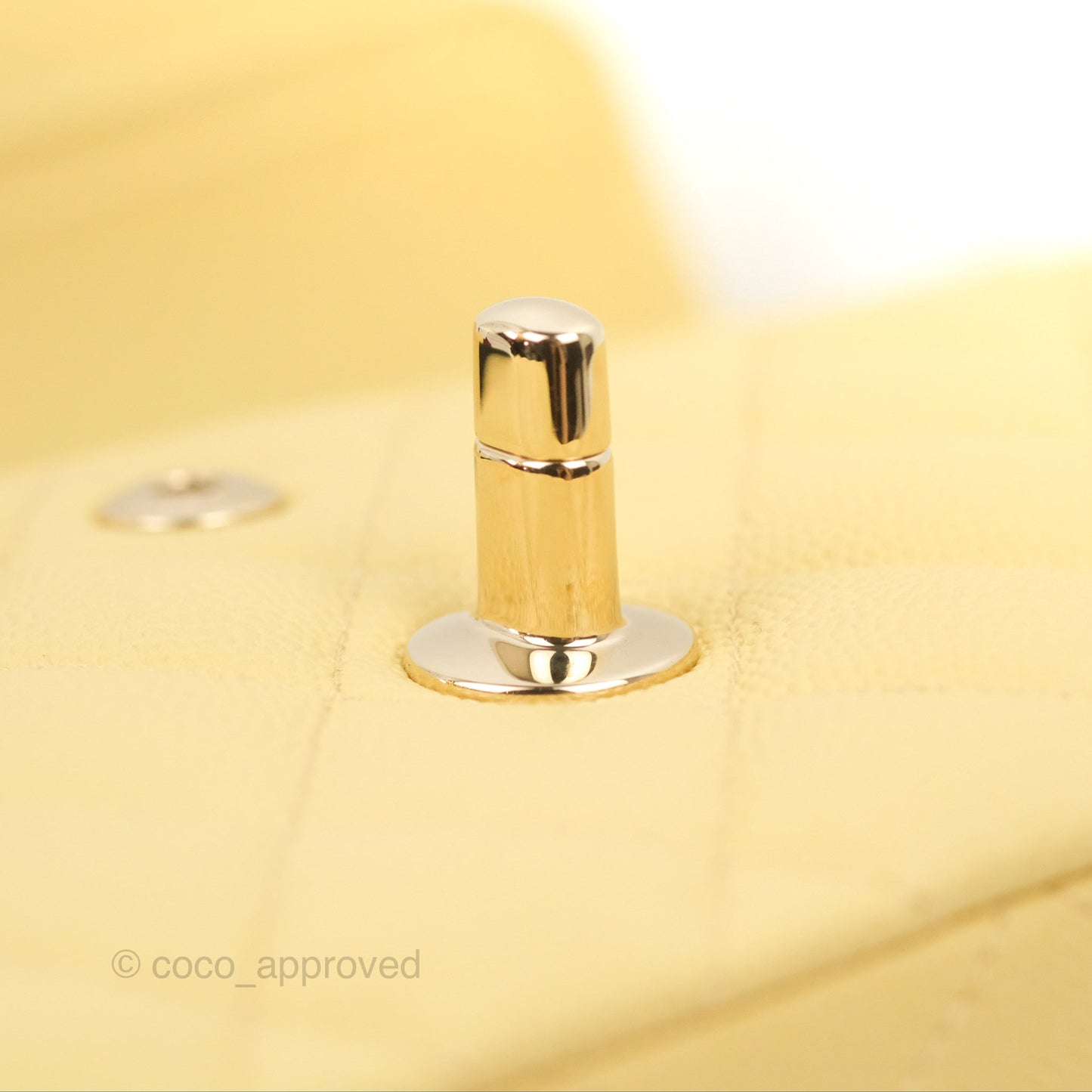 Chanel Small Classic Quilted Flap Yellow Caviar Gold Hardware