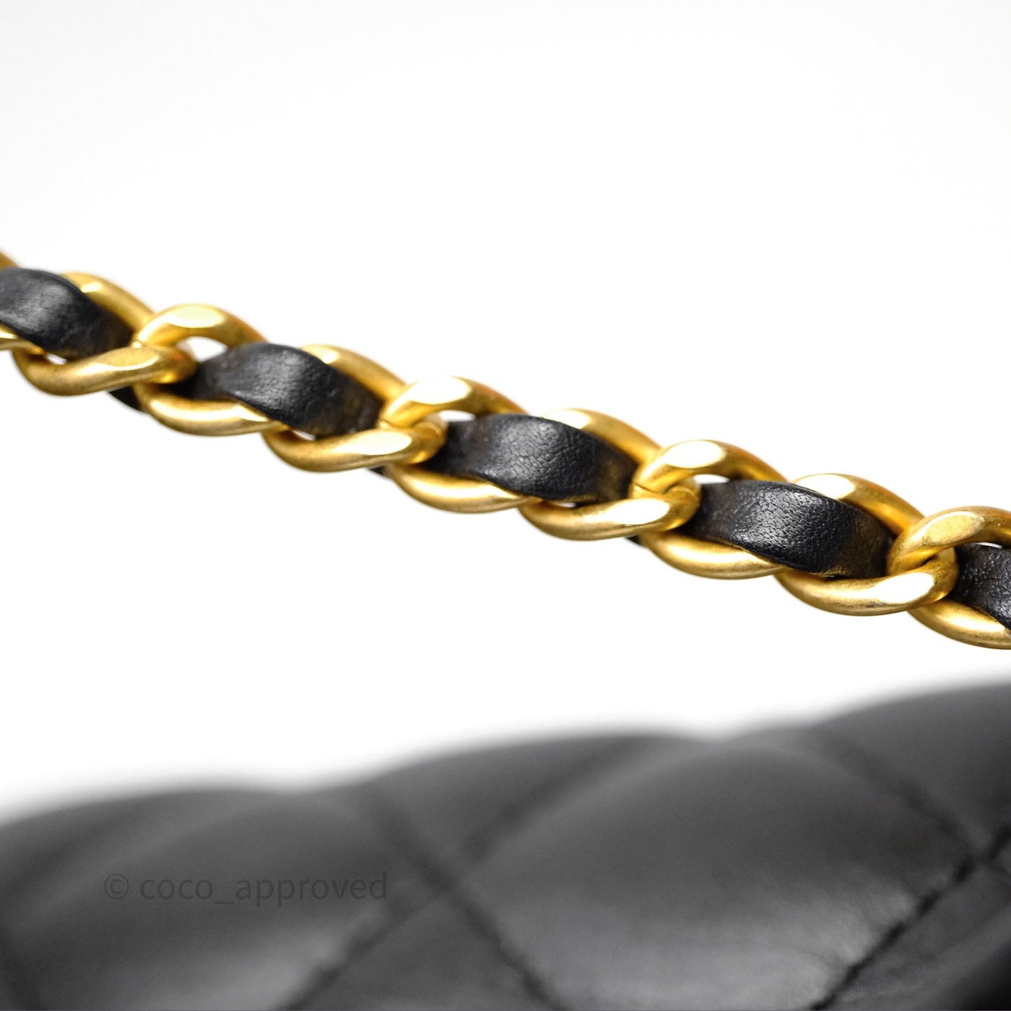 Chanel Mini Flap Top Handle Black Calfskin Aged Gold Hardware