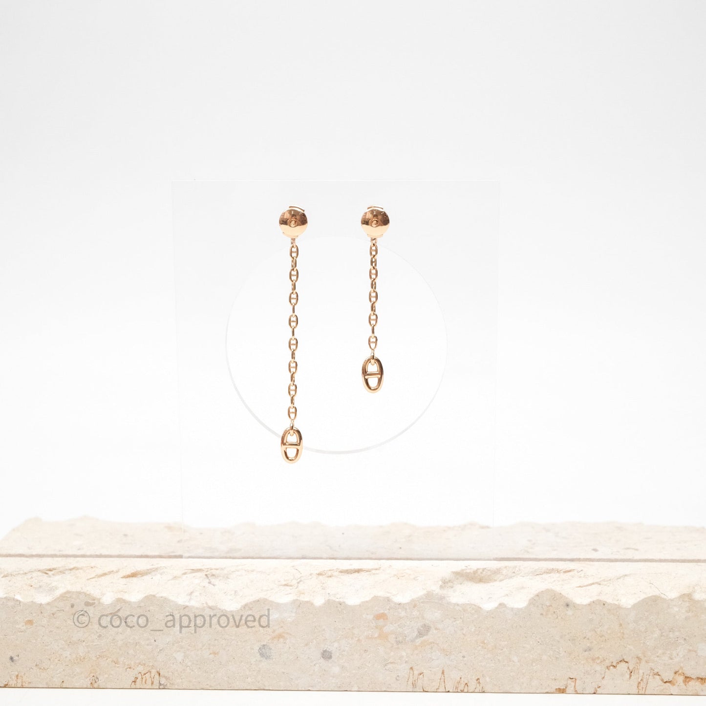 Hermès Farandole Drop Earrings 18K Rose Gold Diamond TPM