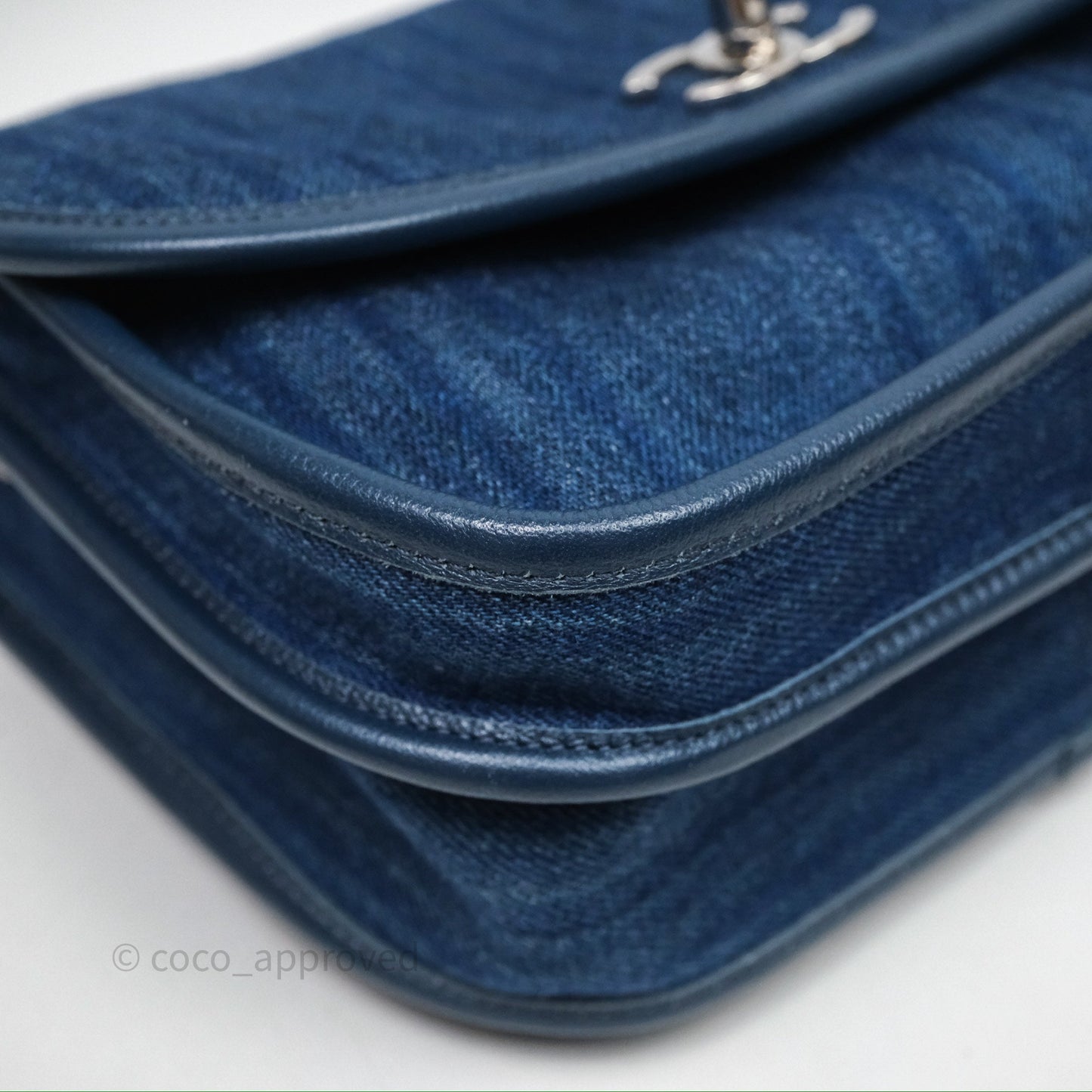 Chanel Denim Flap Bag Sliver Hardware