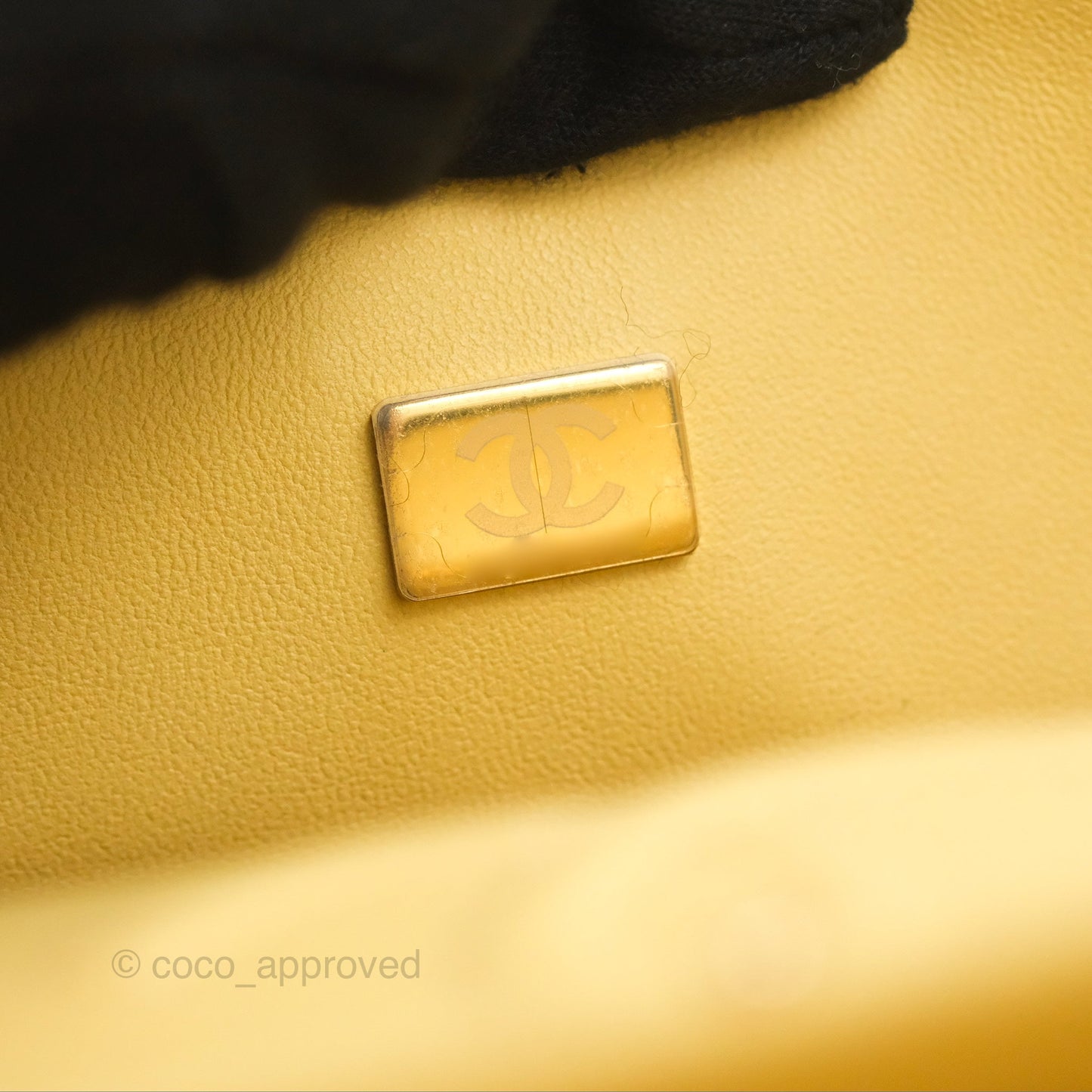 Chanel Small Classic Quilted Flap Yellow Caviar Gold Hardware